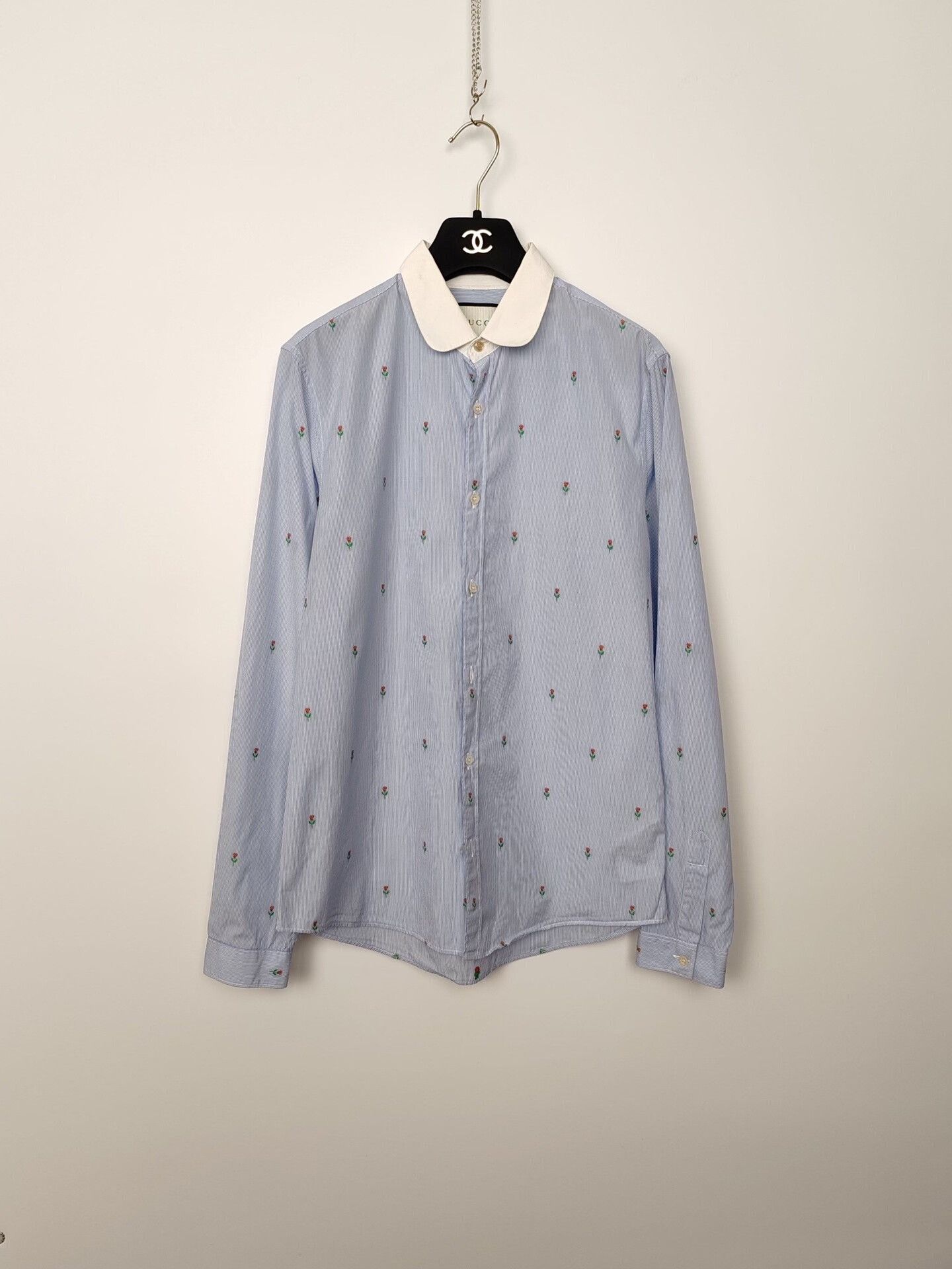 Gucci Gucci Floral Embroidered Button Up Shirt Size 38 Size XS / US 0-2 / IT 36-38 - 2 Thumbnail