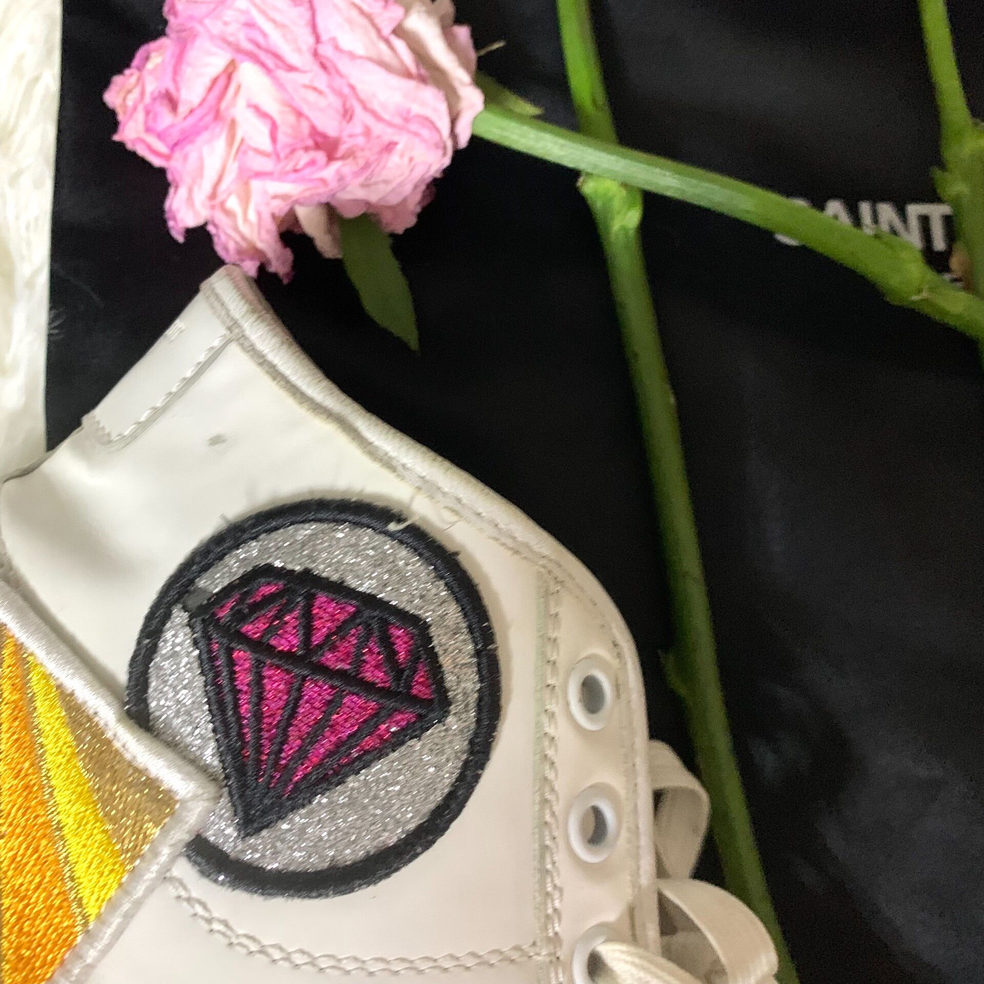 Saint Laurent Paris Saint Laurent Diamond Patch Hi-Top Sneakers Size 9.5 Size US 9.5 / EU 42-43 - 5 Thumbnail