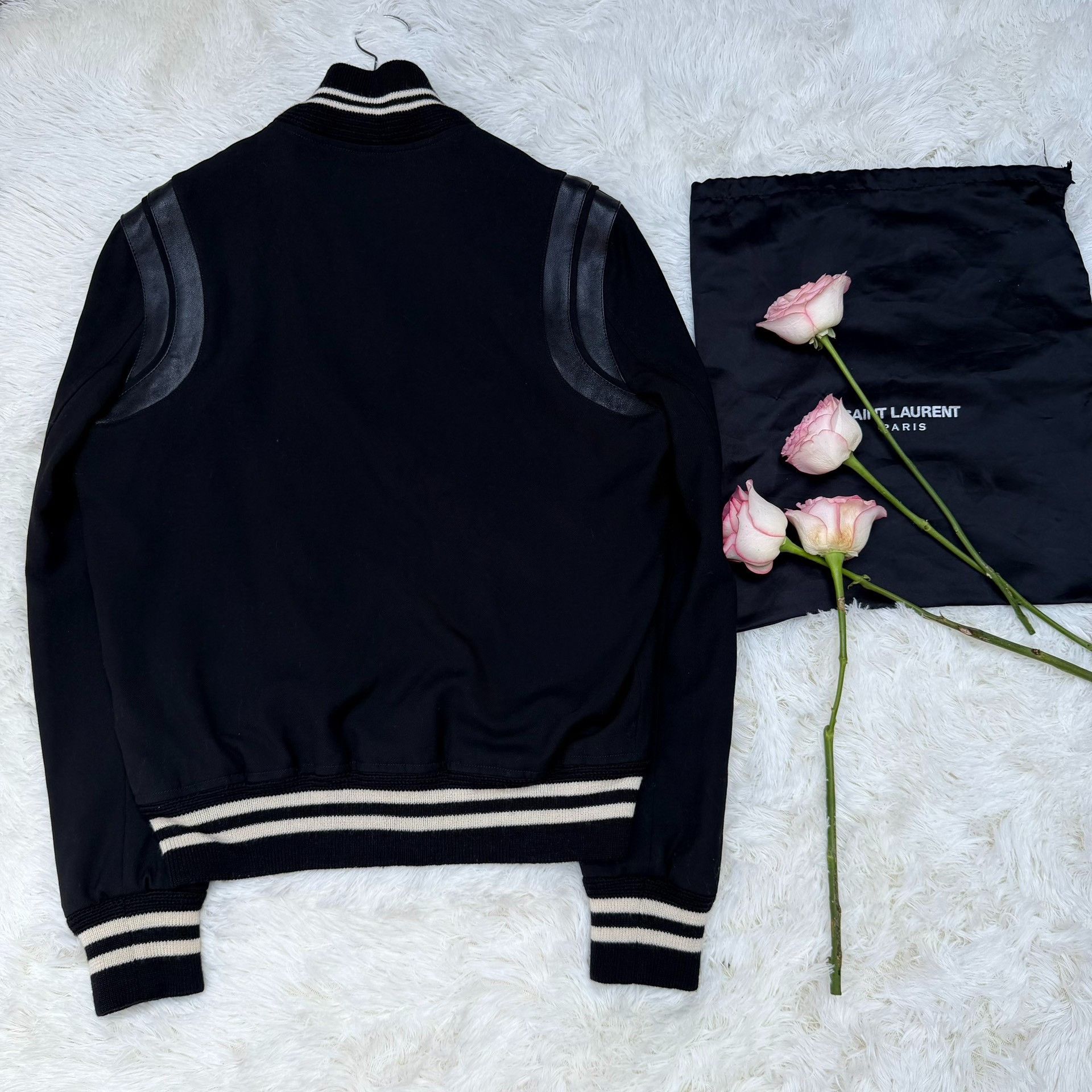 Saint Laurent Paris Saint Laurent Wool Leather Varsity Bomber Size S Size US S / EU 44-46 / 1 - 3 Thumbnail