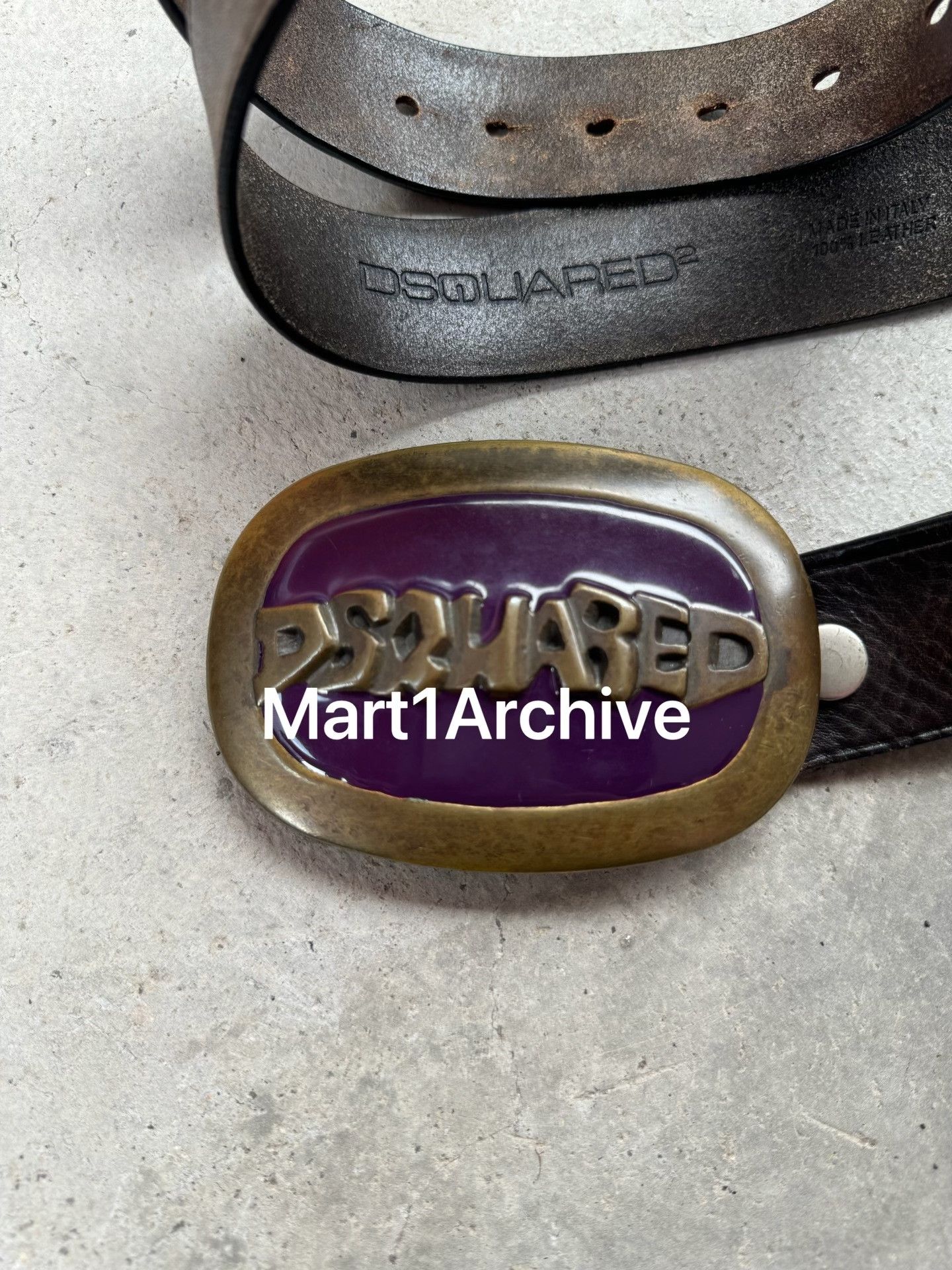 Dsquared2 Dsquared2 Purple Brass Buckle Leather Belt ONE SIZE Size ONE SIZE - 3 Thumbnail