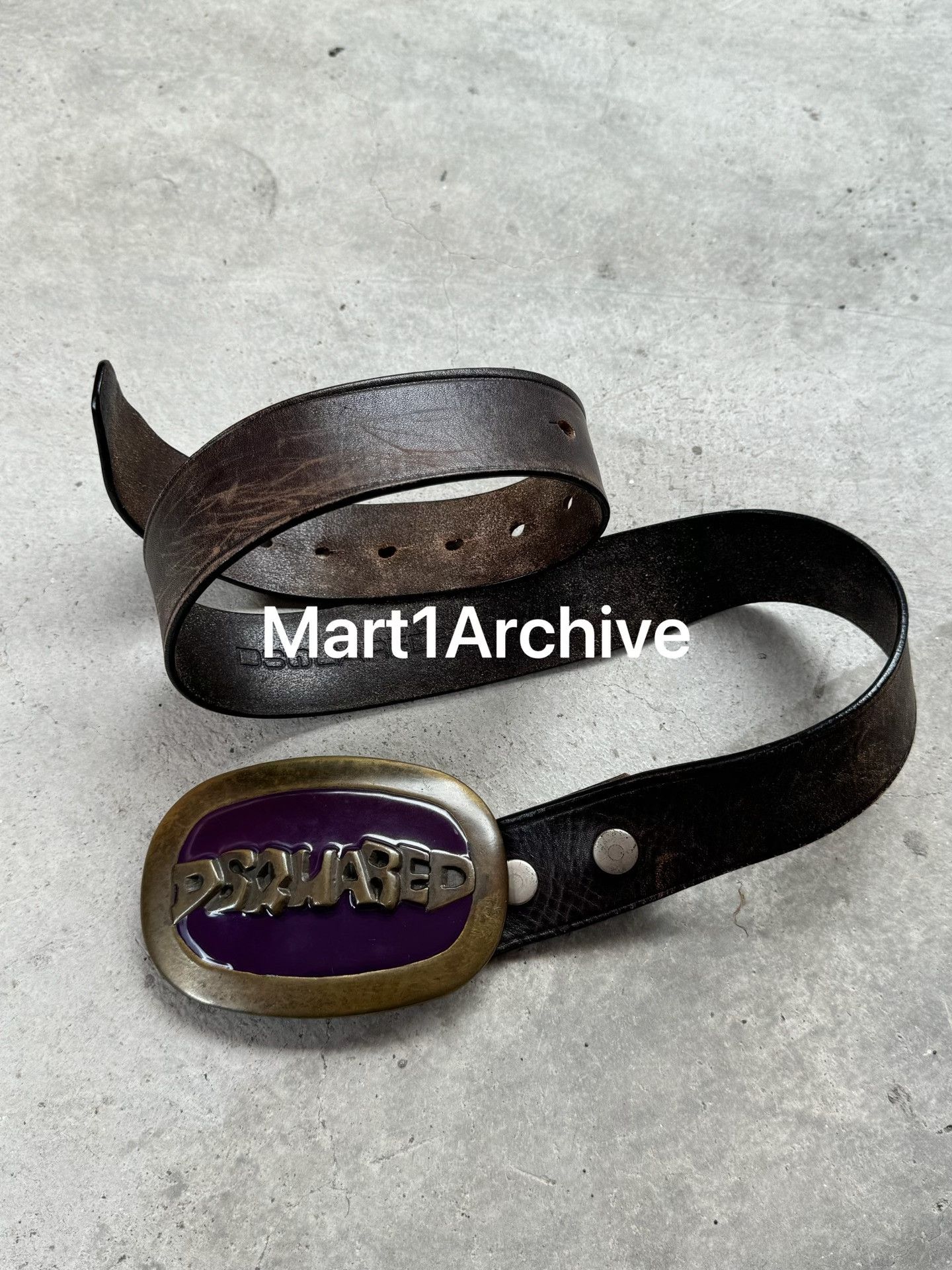 Dsquared2 Dsquared2 Purple Brass Buckle Leather Belt ONE SIZE Size ONE SIZE - 2 Thumbnail