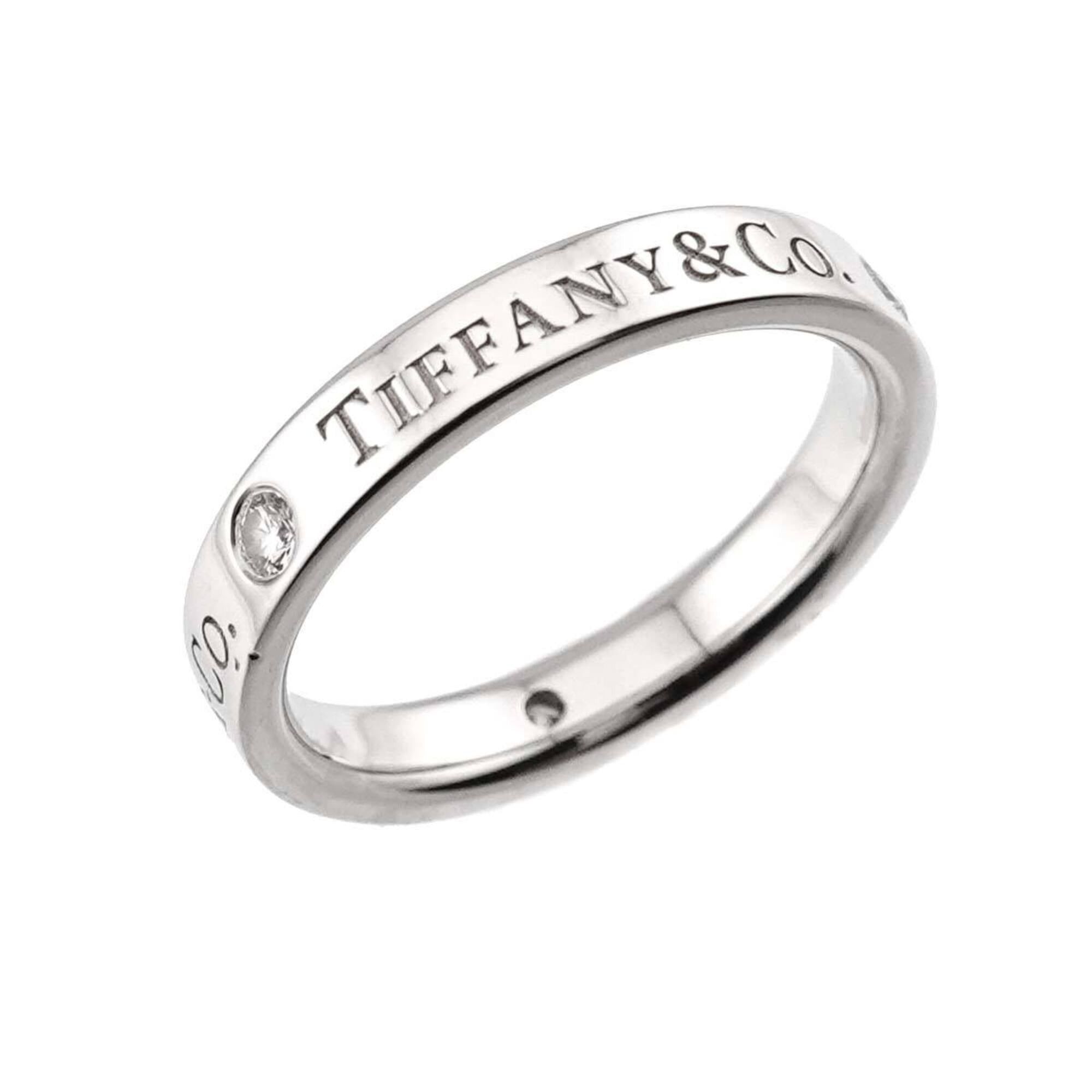 Tiffany & Co. Tiffany & Co. T&CO Flat Band Ring with 3 Diamonds, Platinum (Pt) Size ONE SIZE - 4 Thumbnail