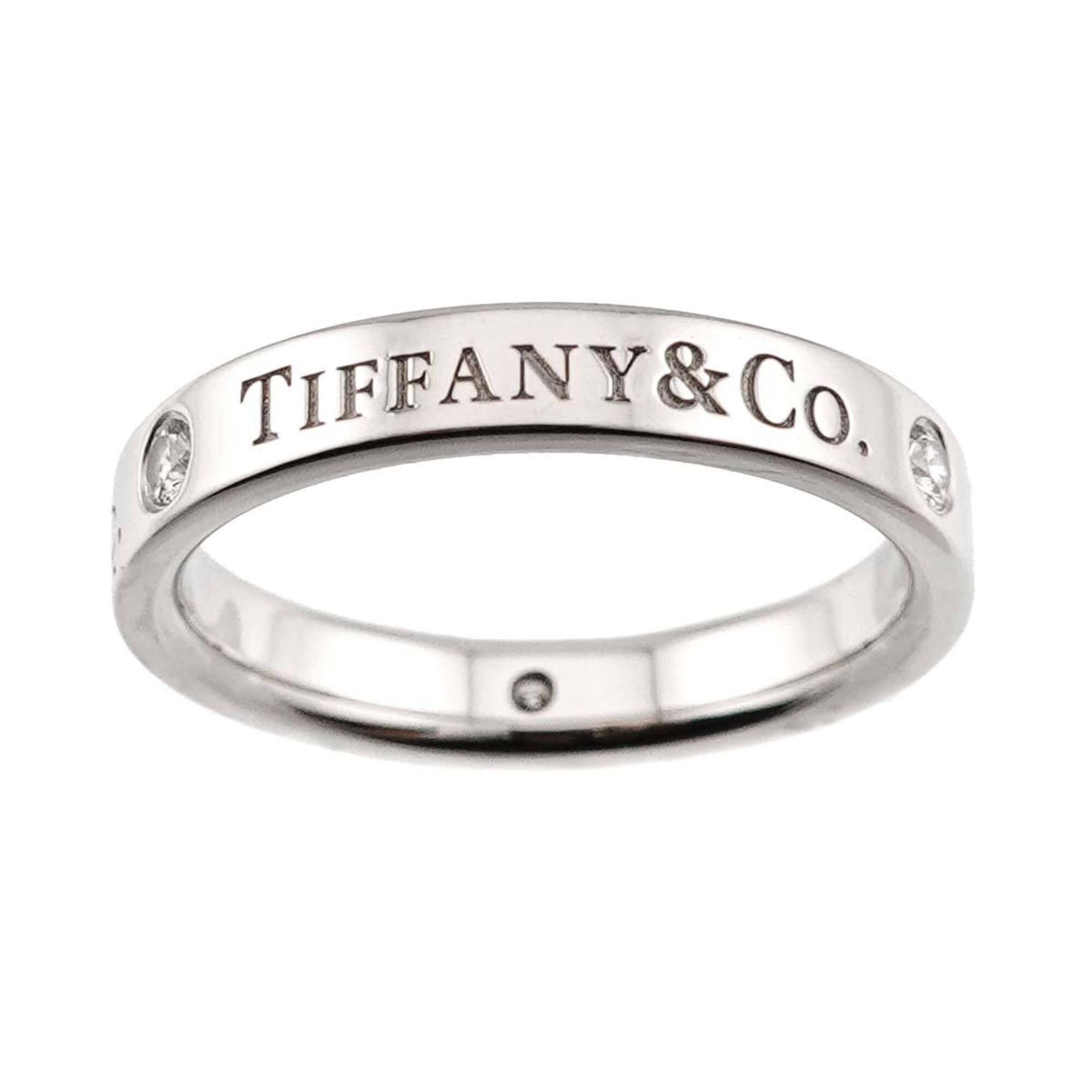 Tiffany & Co. Tiffany & Co. T&CO Flat Band Ring with 3 Diamonds, Platinum (Pt) Size ONE SIZE - 2 Thumbnail