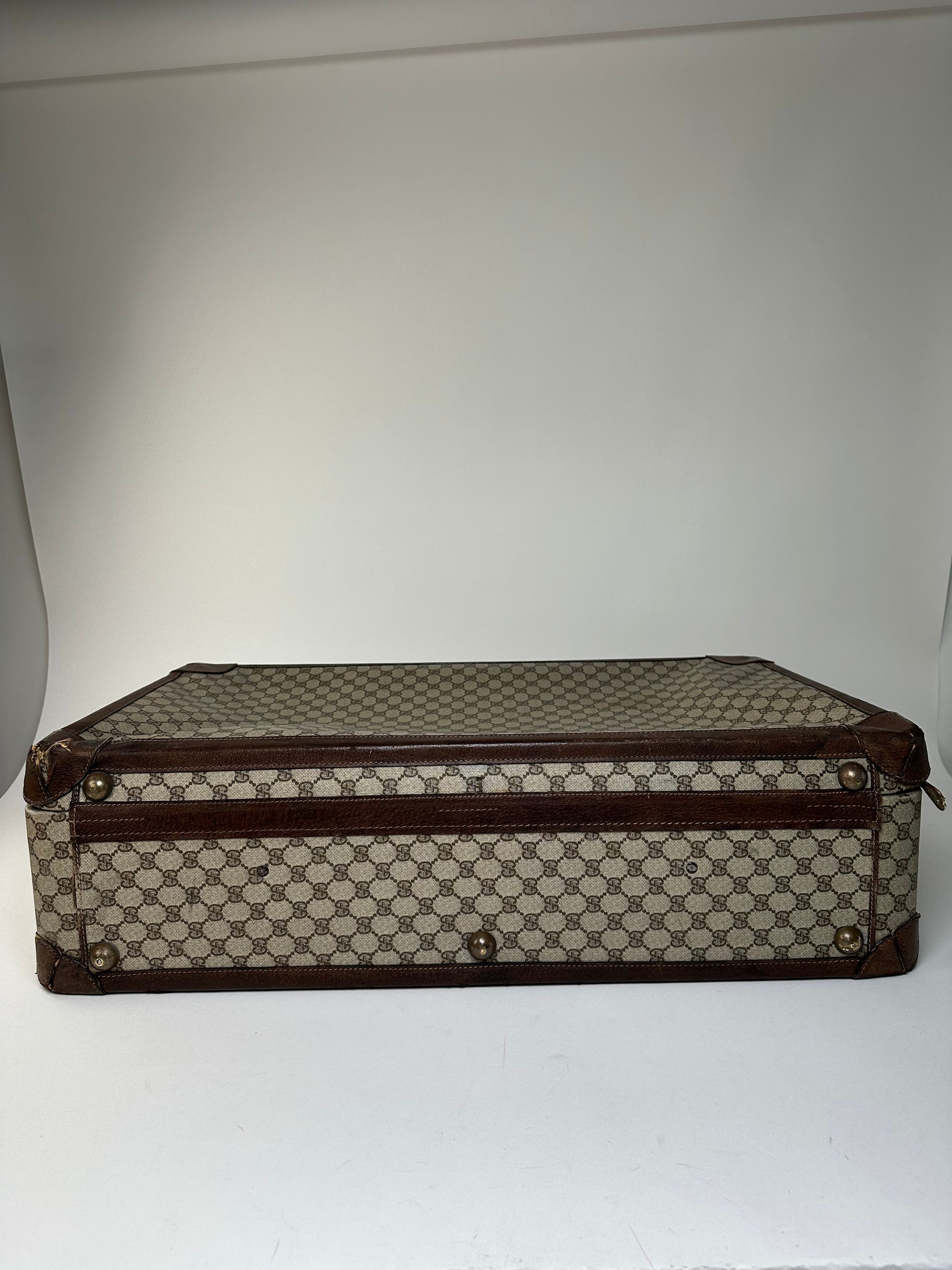 Gucci Vintage GG Supreme Canvas Suitcase Beige Brown Size ONE SIZE - 11 Thumbnail