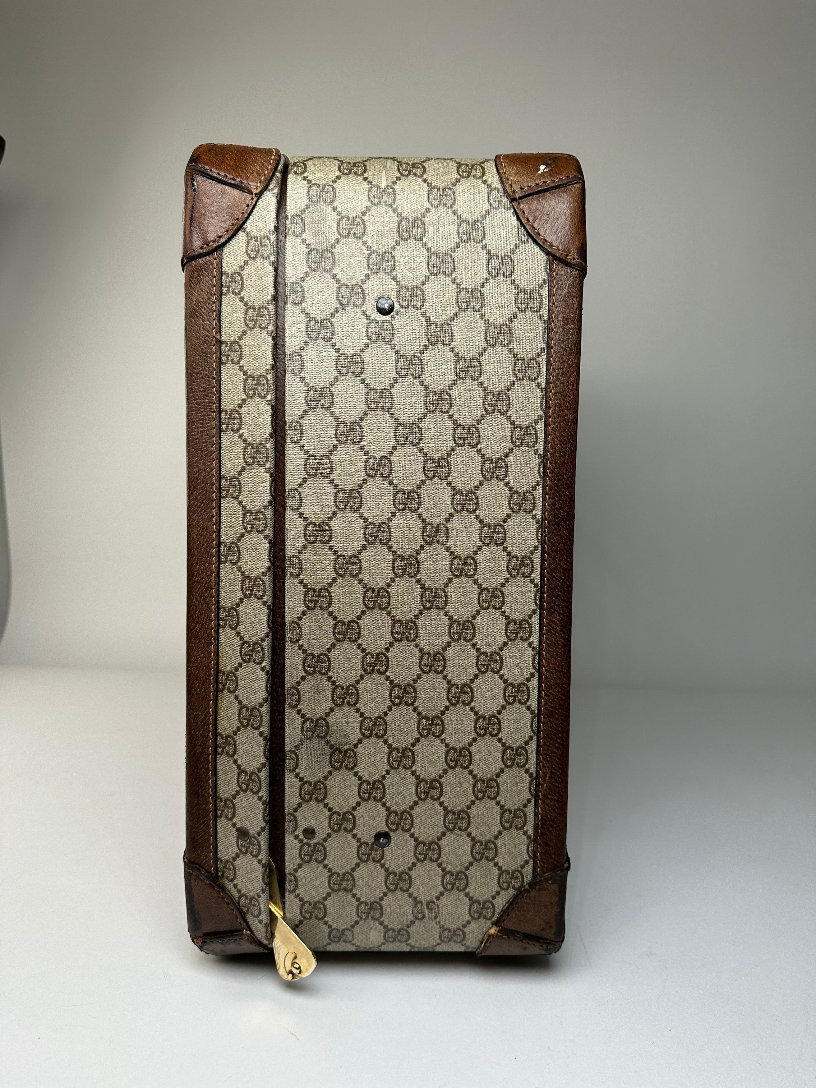 Gucci Vintage GG Supreme Canvas Suitcase Beige Brown Size ONE SIZE - 8 Thumbnail