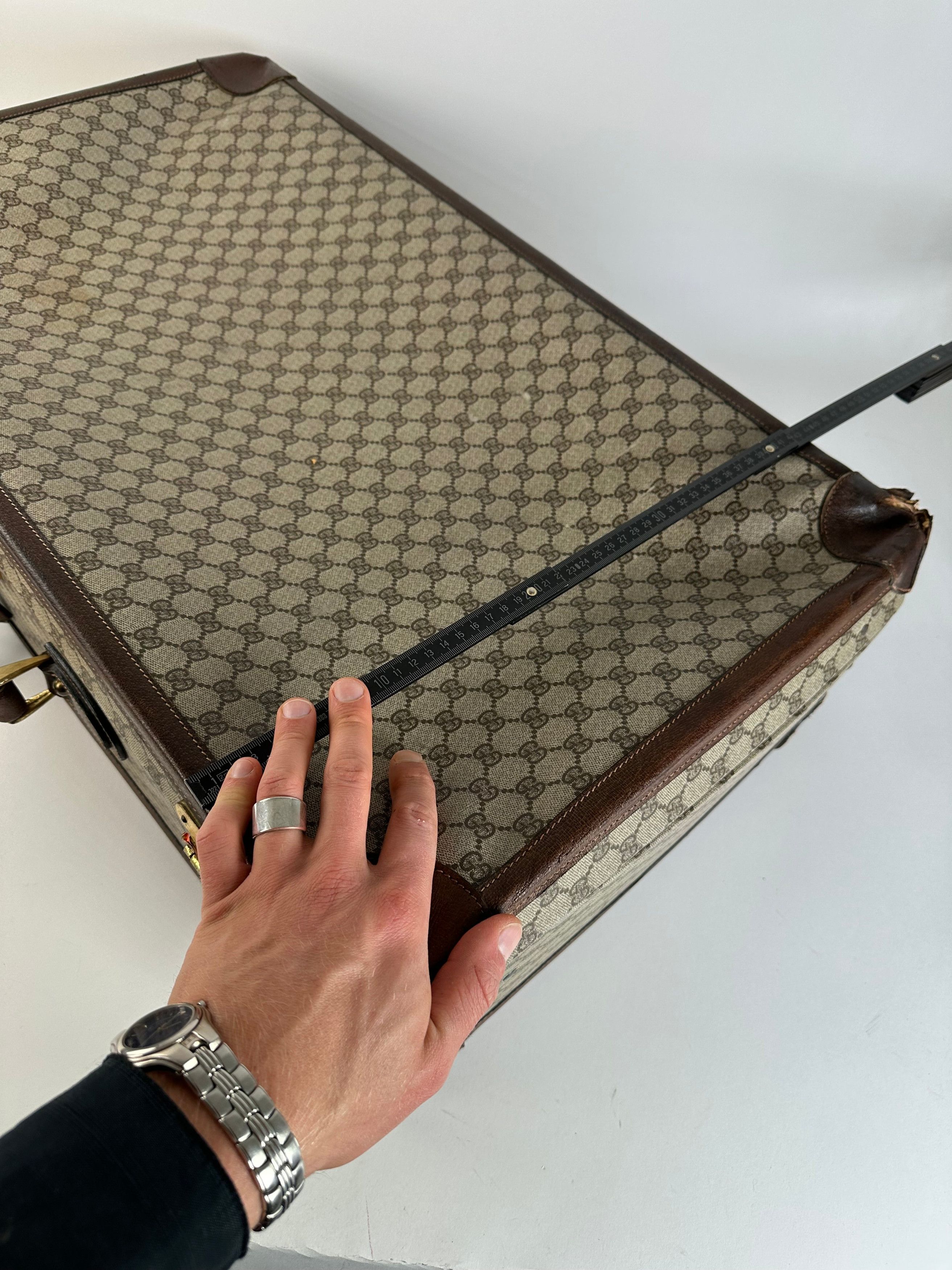 Gucci Vintage GG Supreme Canvas Suitcase Beige Brown Size ONE SIZE - 15 Thumbnail