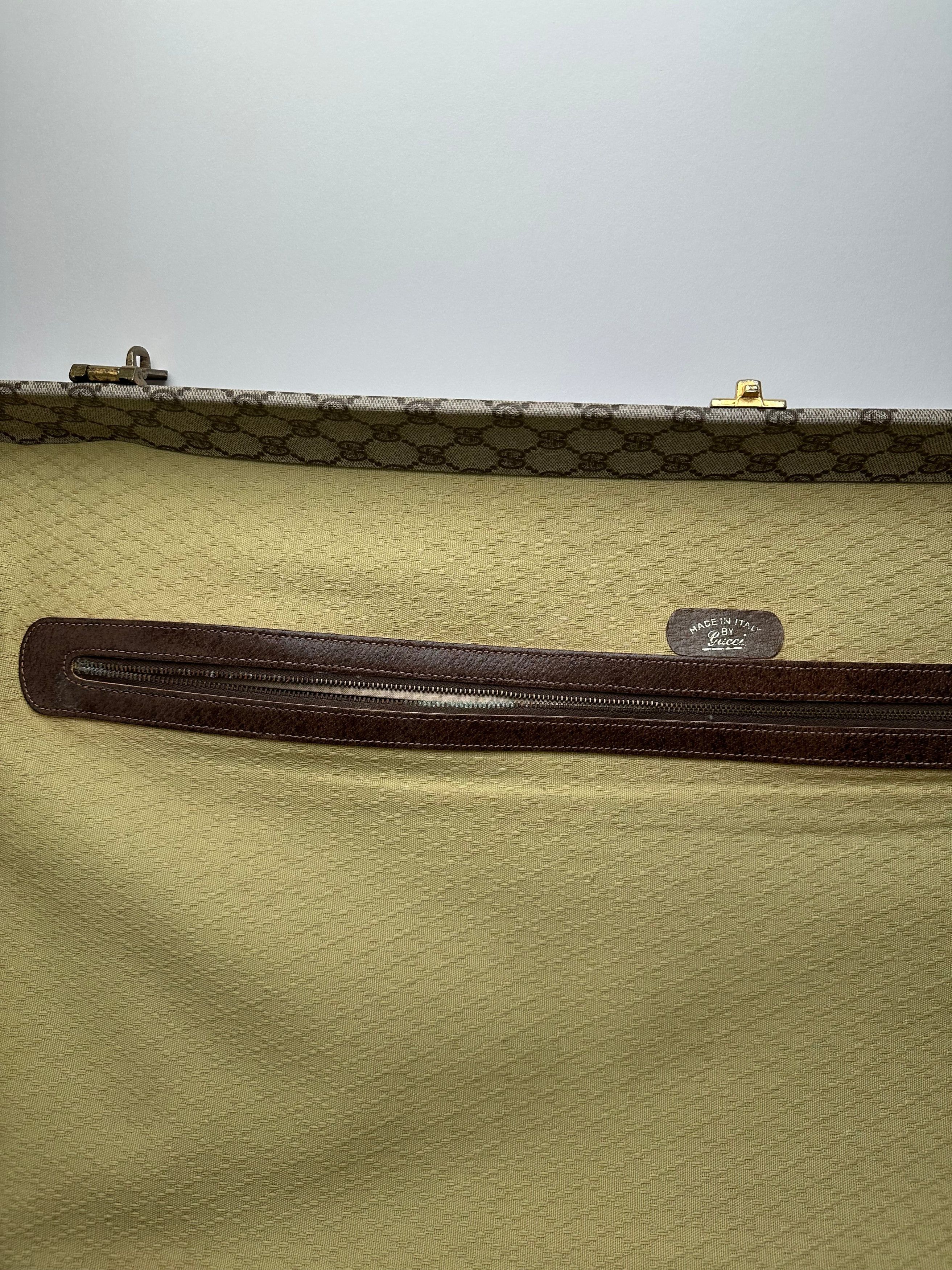 Gucci Vintage GG Supreme Canvas Suitcase Beige Brown Size ONE SIZE - 3 Thumbnail