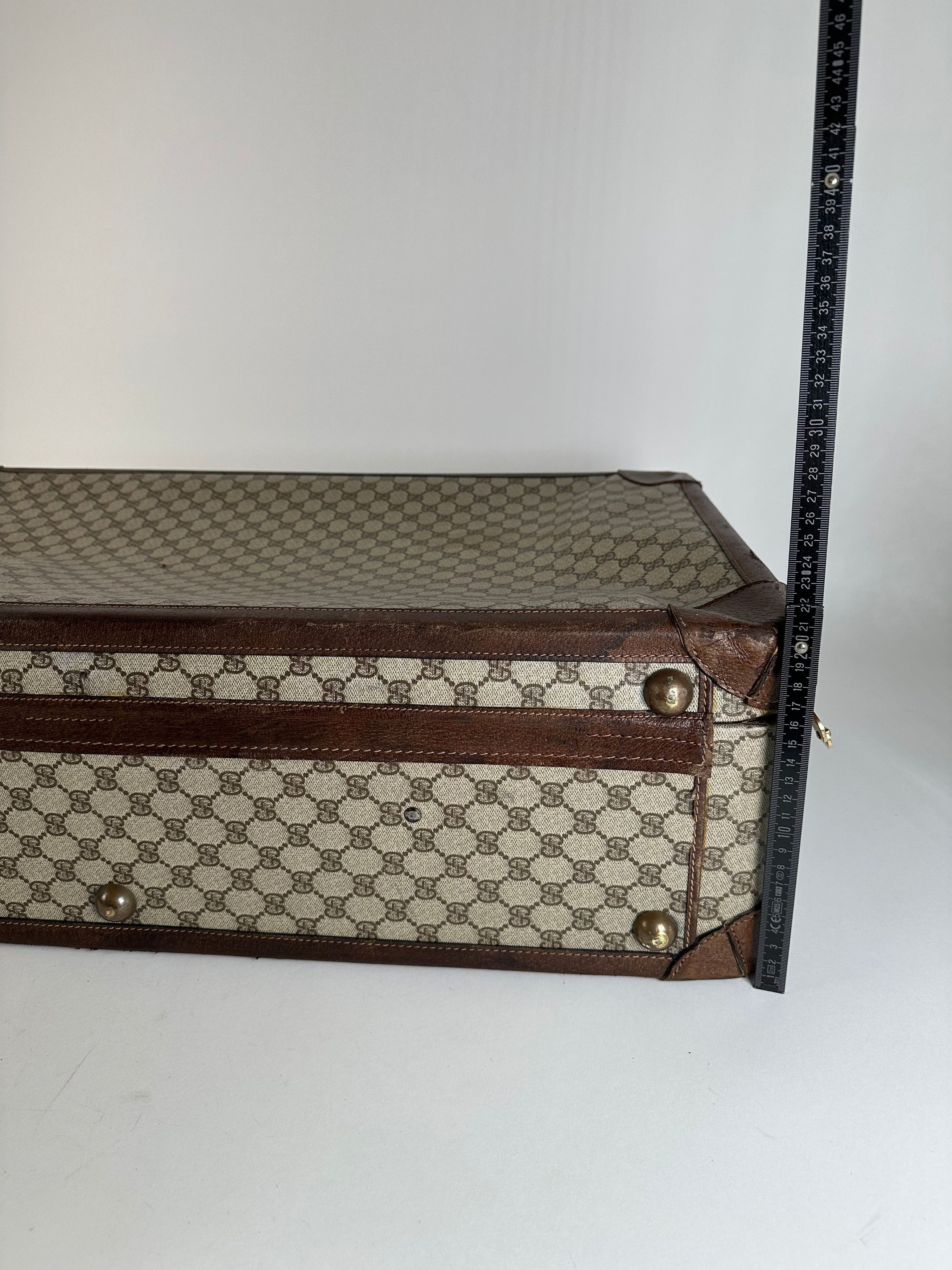 Gucci Vintage GG Supreme Canvas Suitcase Beige Brown Size ONE SIZE - 13 Thumbnail