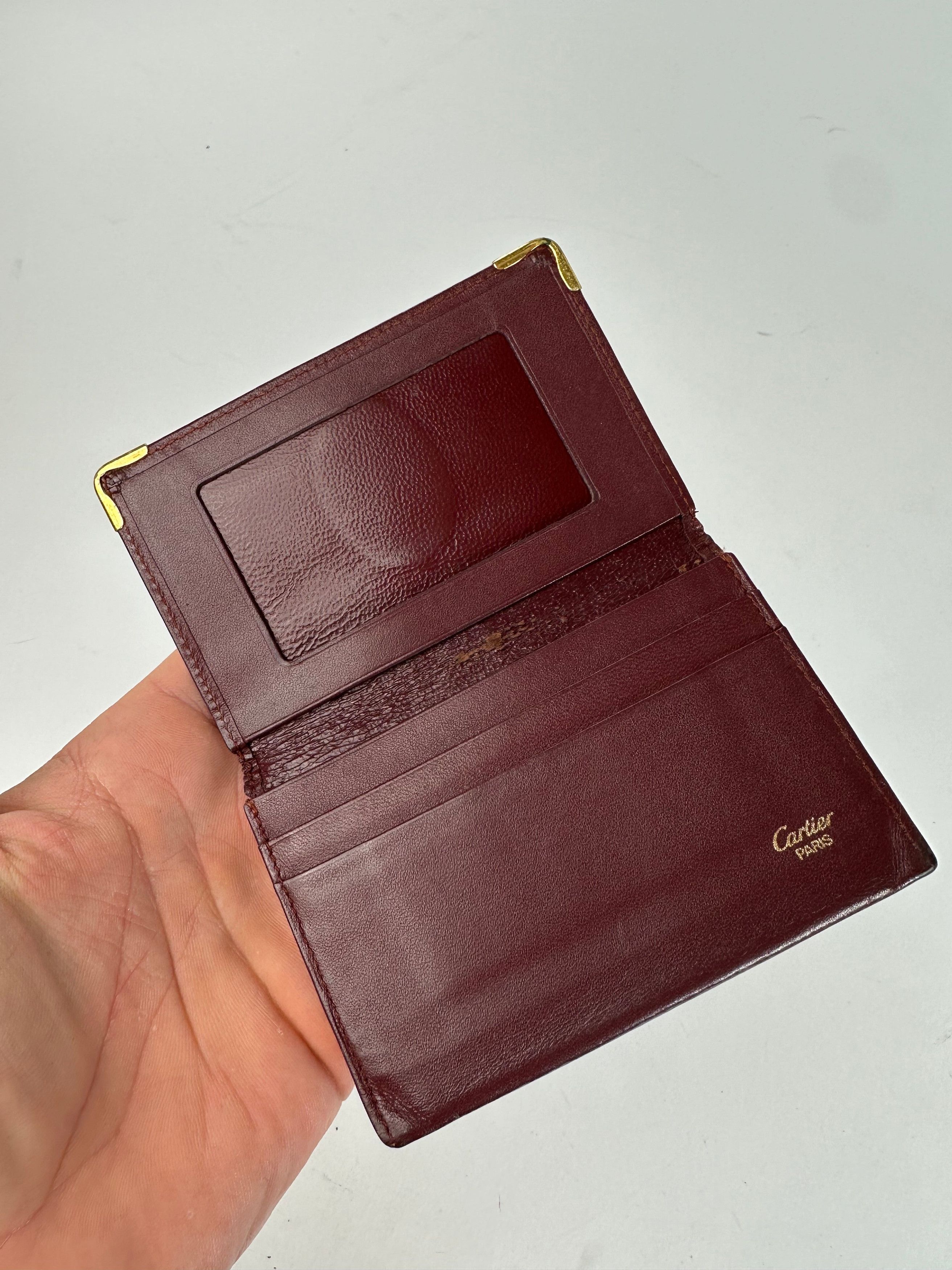 Cartier Vintage Card Holder Leather Bordeaux Size ONE SIZE - 7 Thumbnail