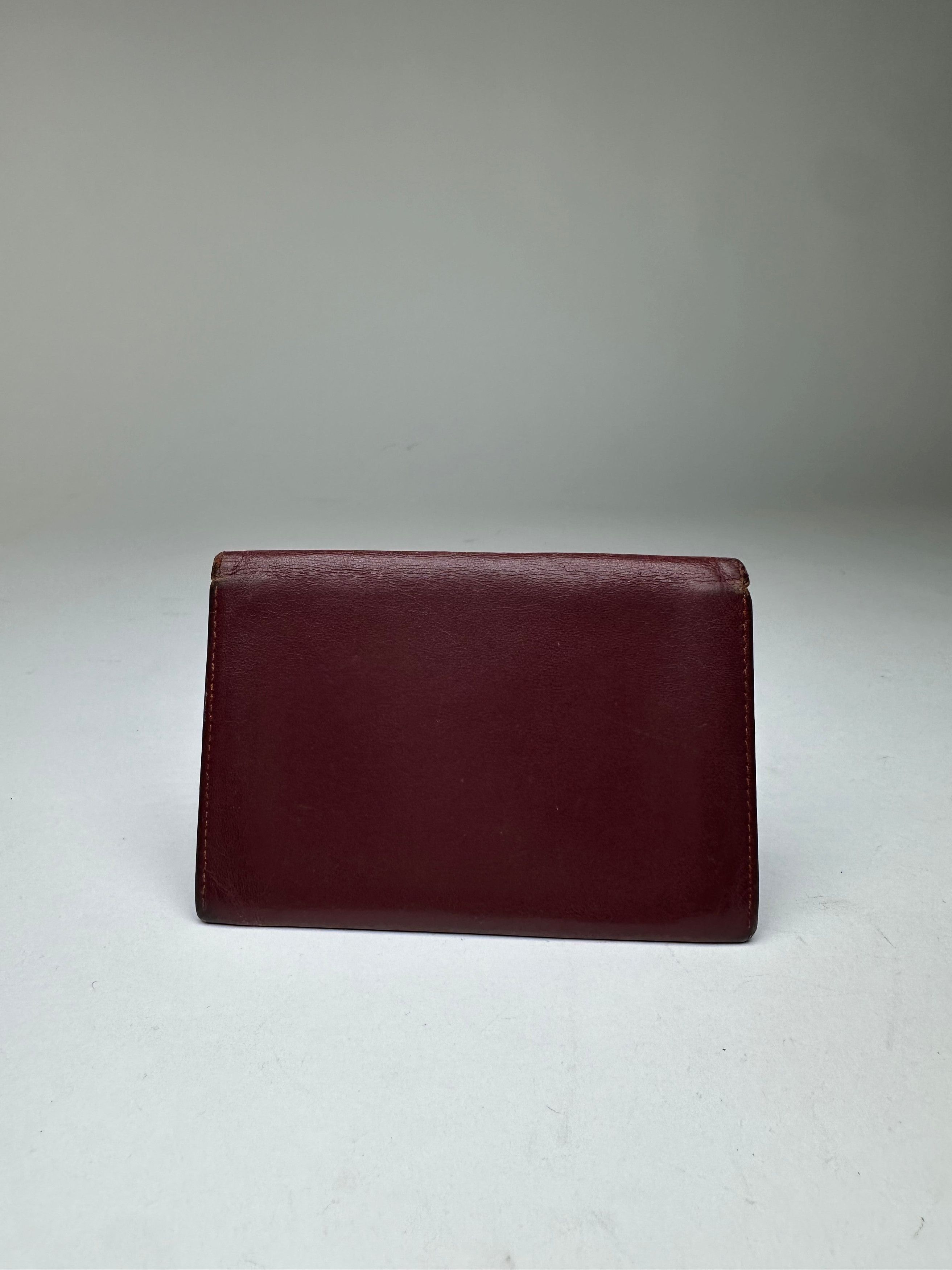 Cartier Vintage Card Holder Leather Bordeaux Size ONE SIZE - 2 Thumbnail