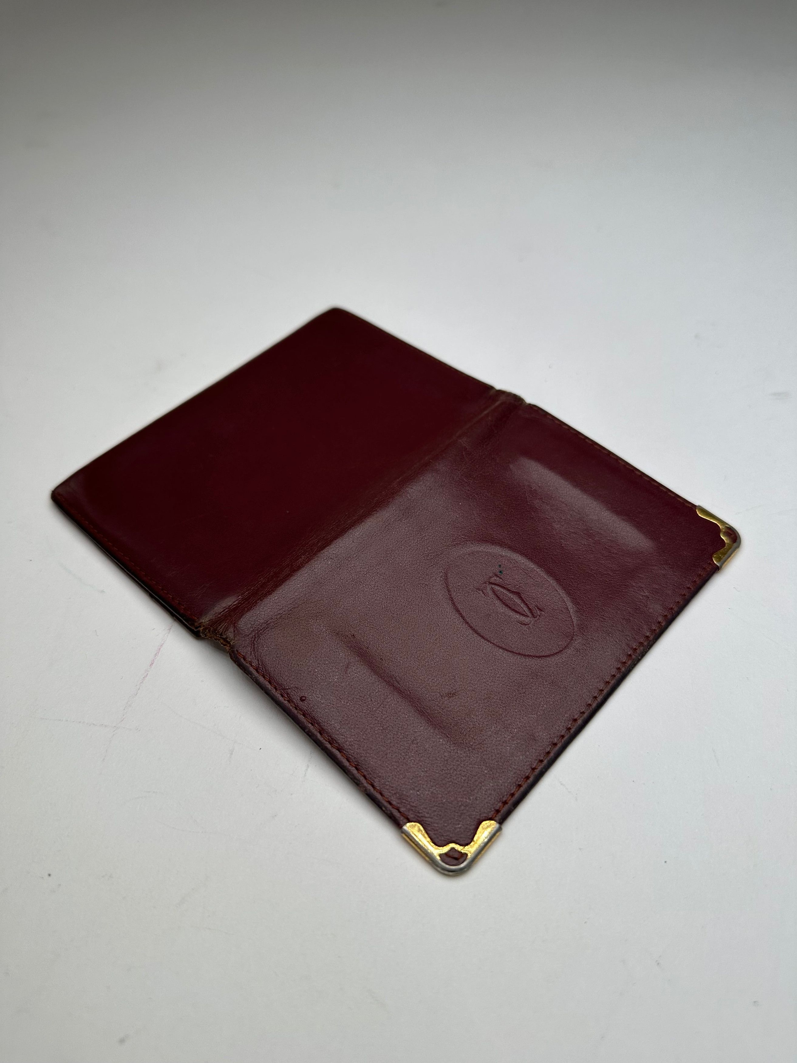 Cartier Vintage Card Holder Leather Bordeaux Size ONE SIZE - 3 Thumbnail
