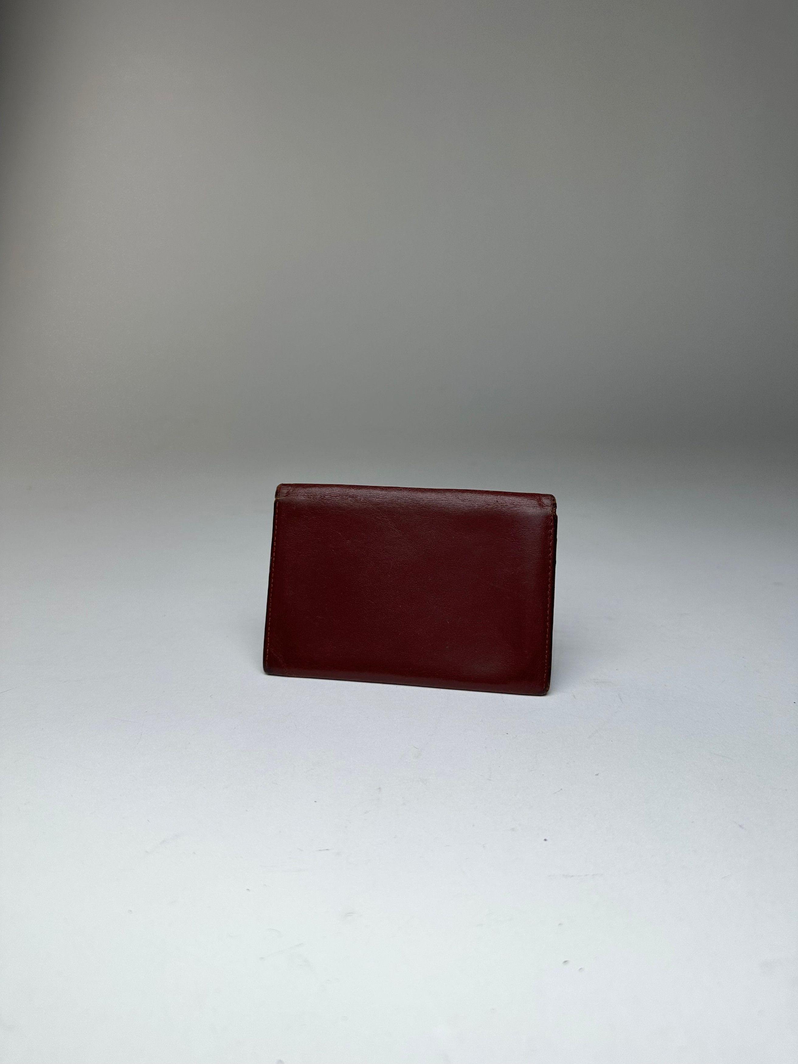 Cartier Vintage Card Holder Leather Bordeaux Size ONE SIZE - 10 Thumbnail