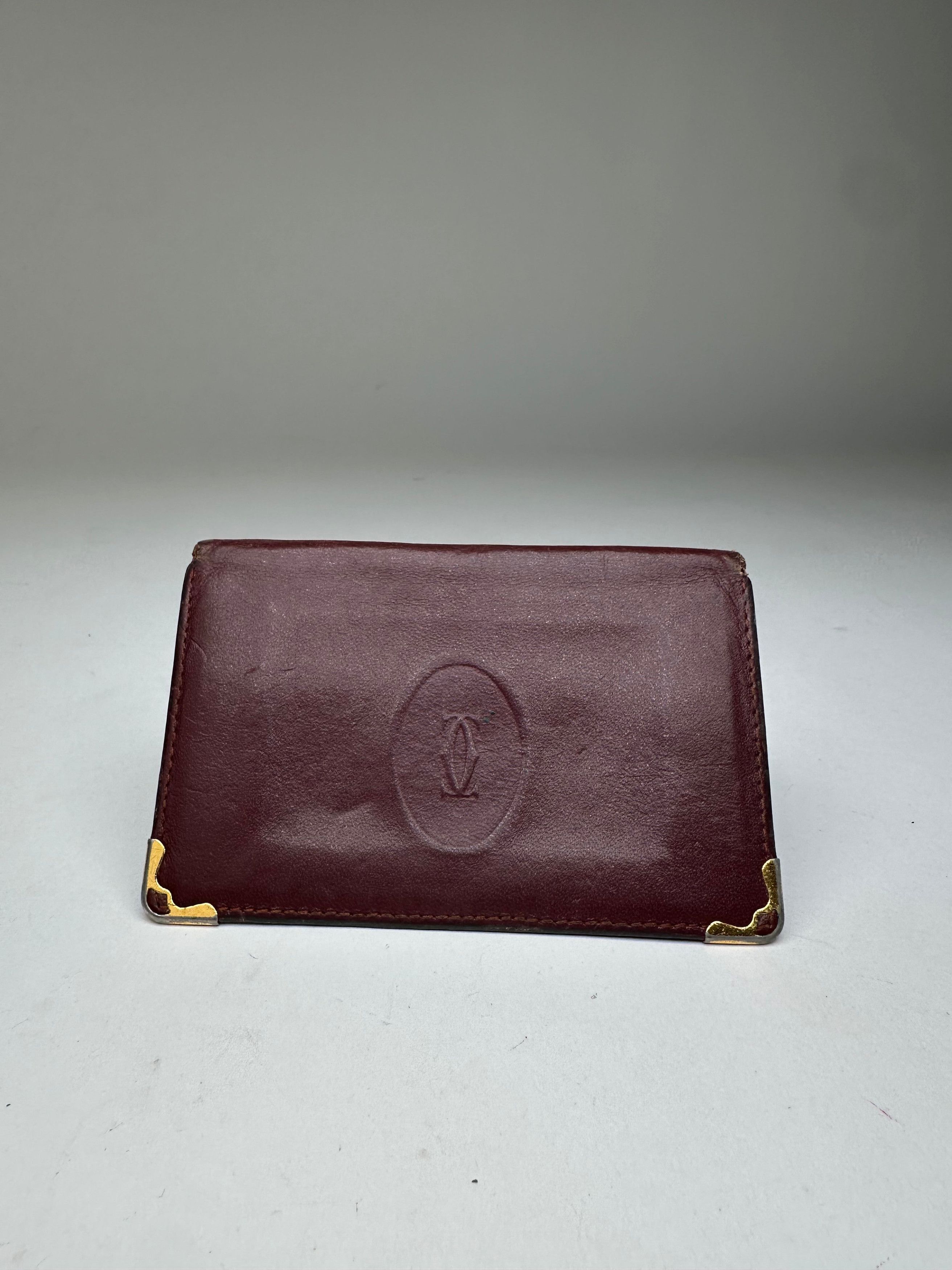 Cartier Vintage Card Holder Leather Bordeaux Size ONE SIZE - 9 Thumbnail