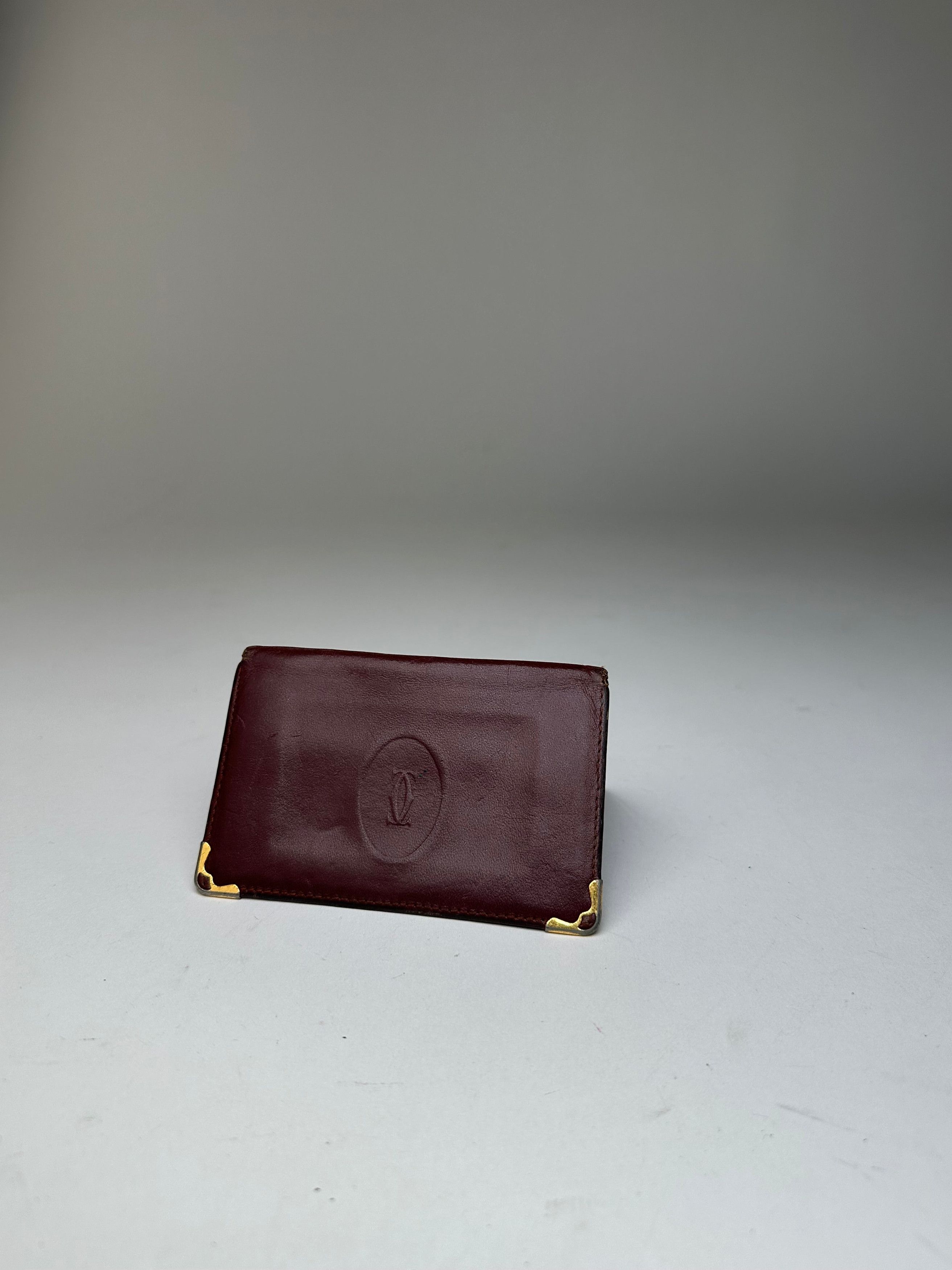 Cartier Vintage Card Holder Leather Bordeaux Size ONE SIZE - 6 Thumbnail