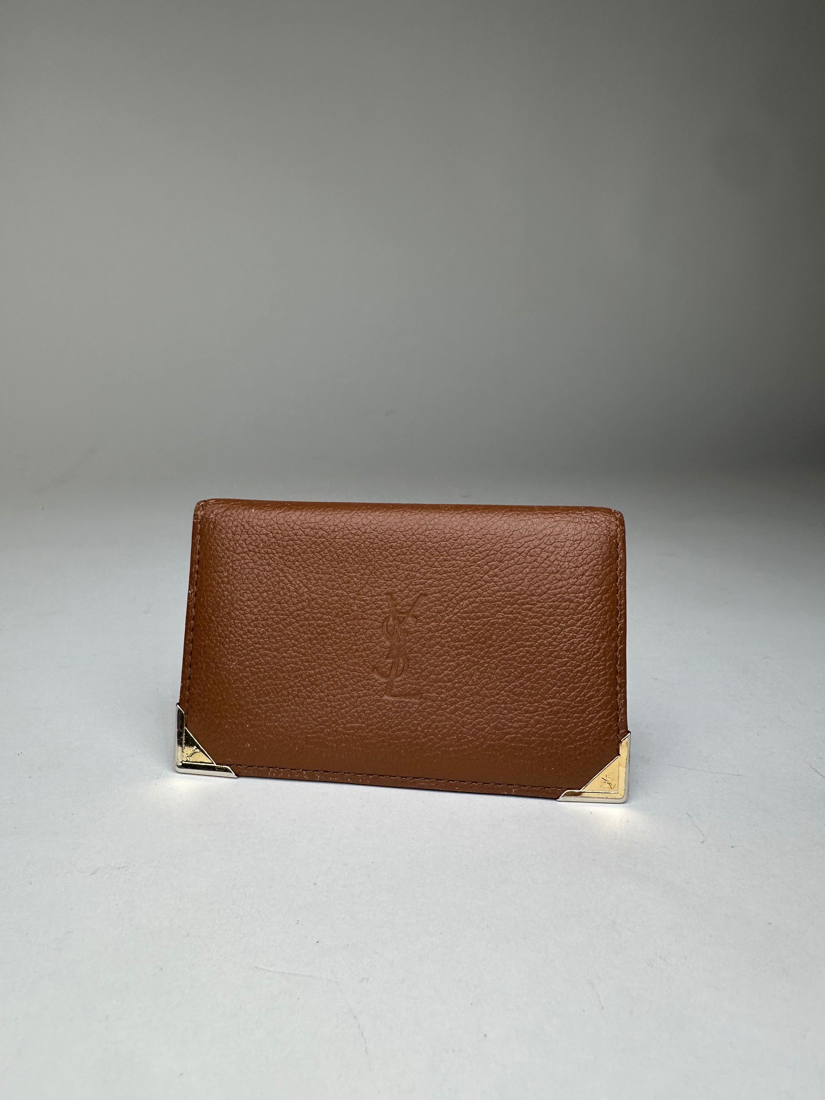 Yves Saint Laurent Vintage Bifold Cardholder Leather Tan Size ONE SIZE - 7 Thumbnail