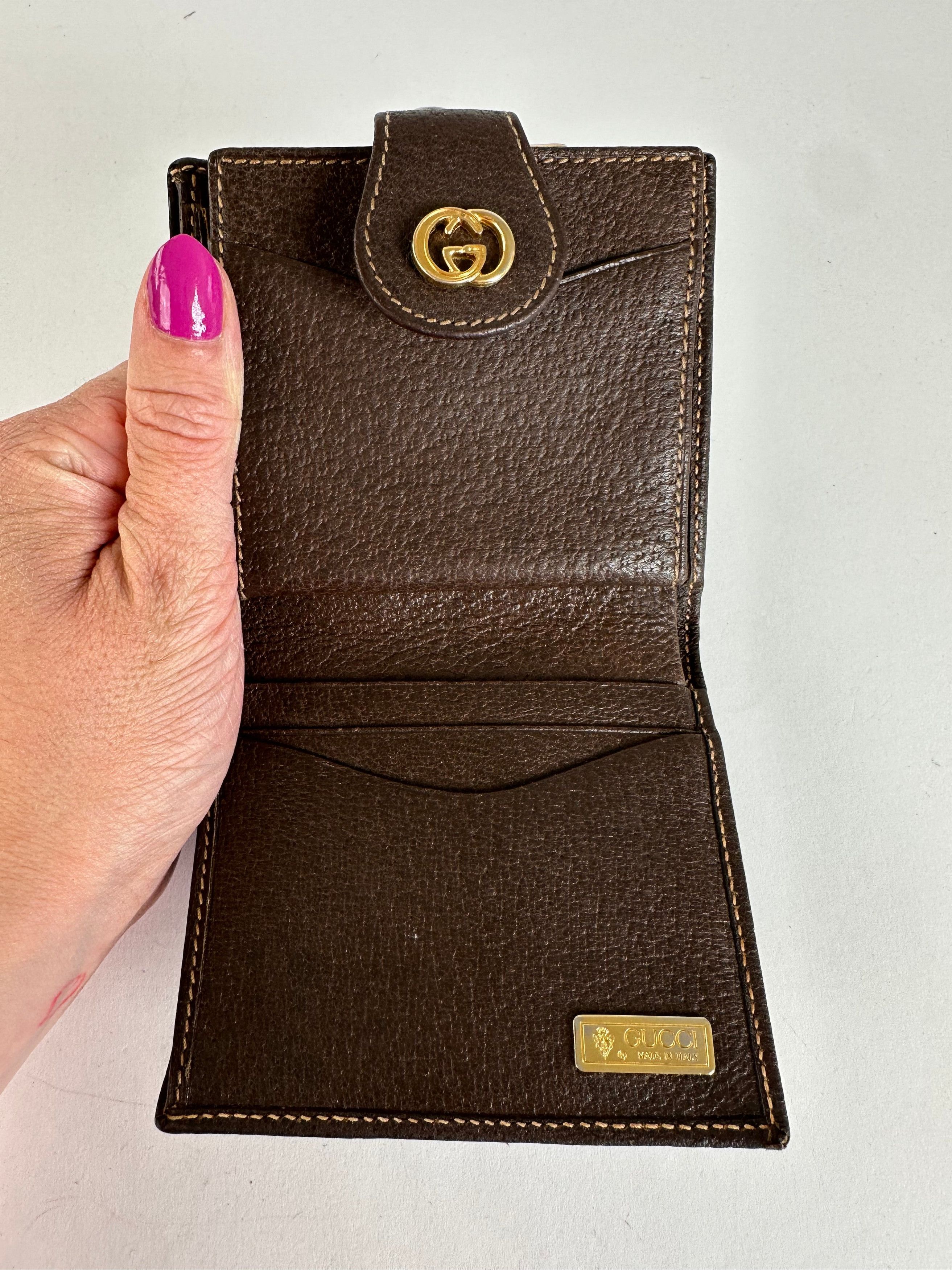 Gucci Vintage Bifold Wallet Brown Leather Size ONE SIZE - 4 Thumbnail