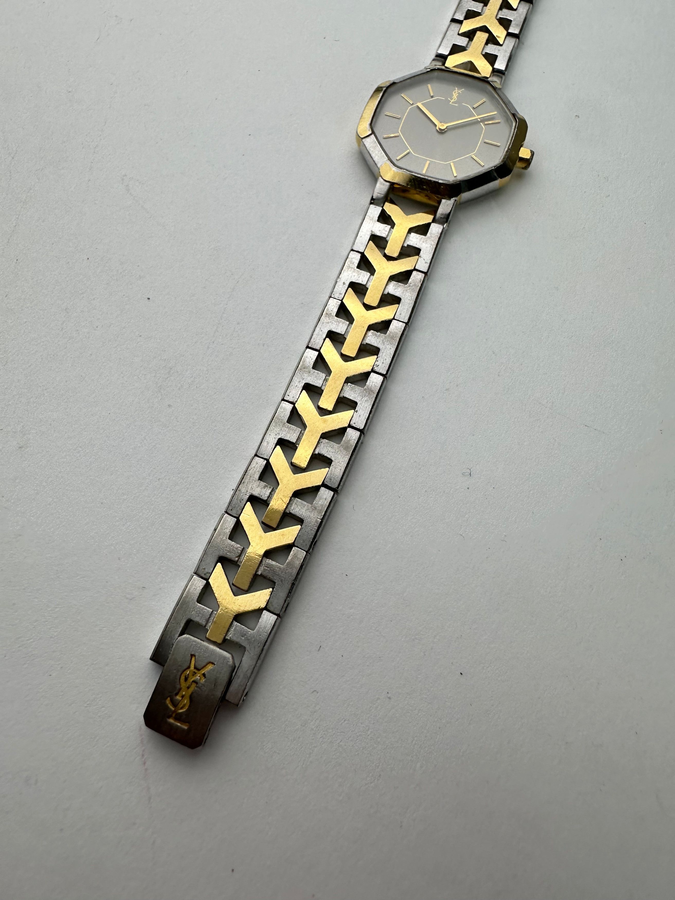 Yves Saint Laurent Vintage Y-Link Watch Two-Tone Silver Gold Size ONE SIZE - 3 Thumbnail