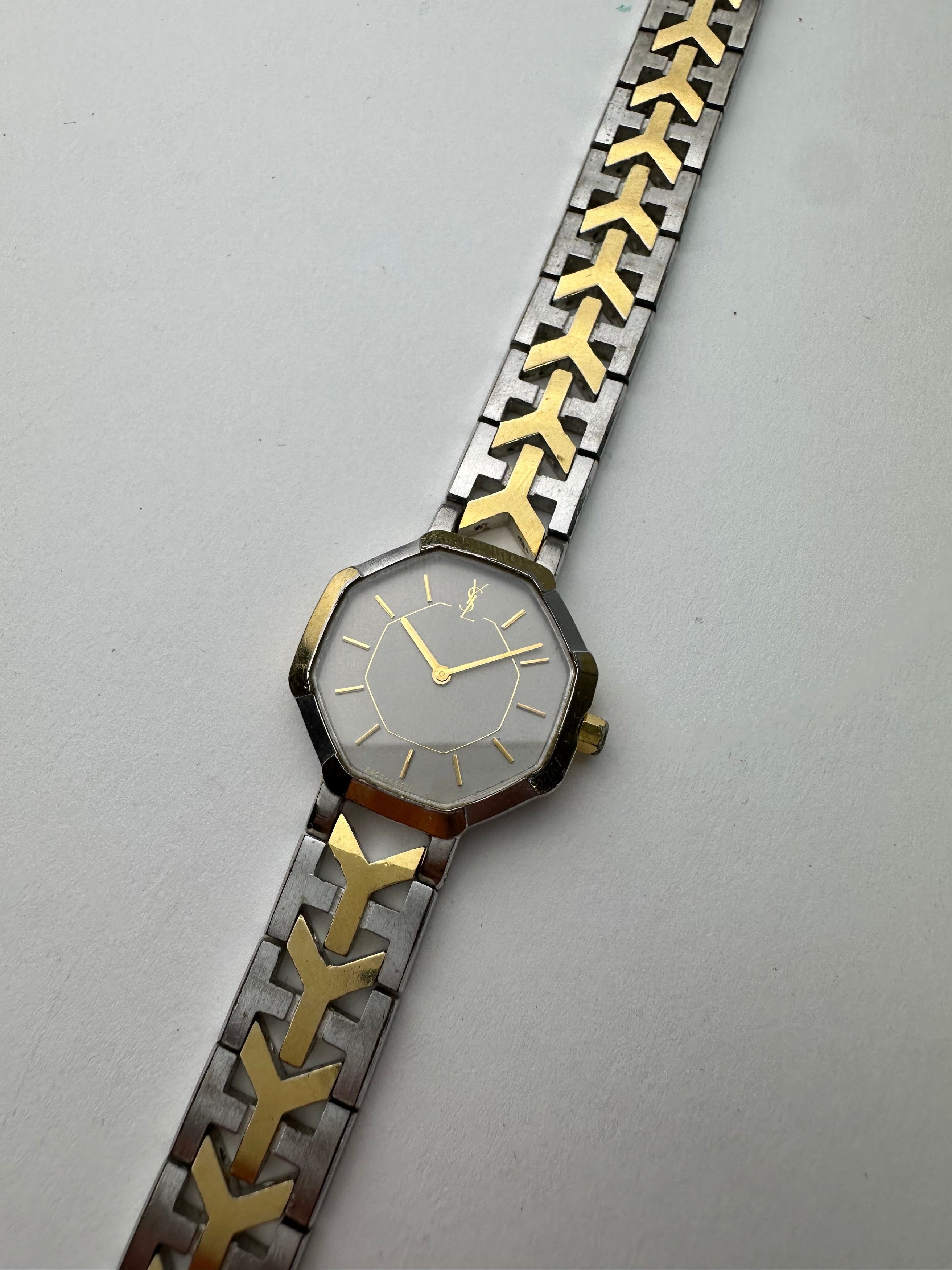 Yves Saint Laurent Vintage Y-Link Watch Two-Tone Silver Gold Size ONE SIZE - 4 Thumbnail