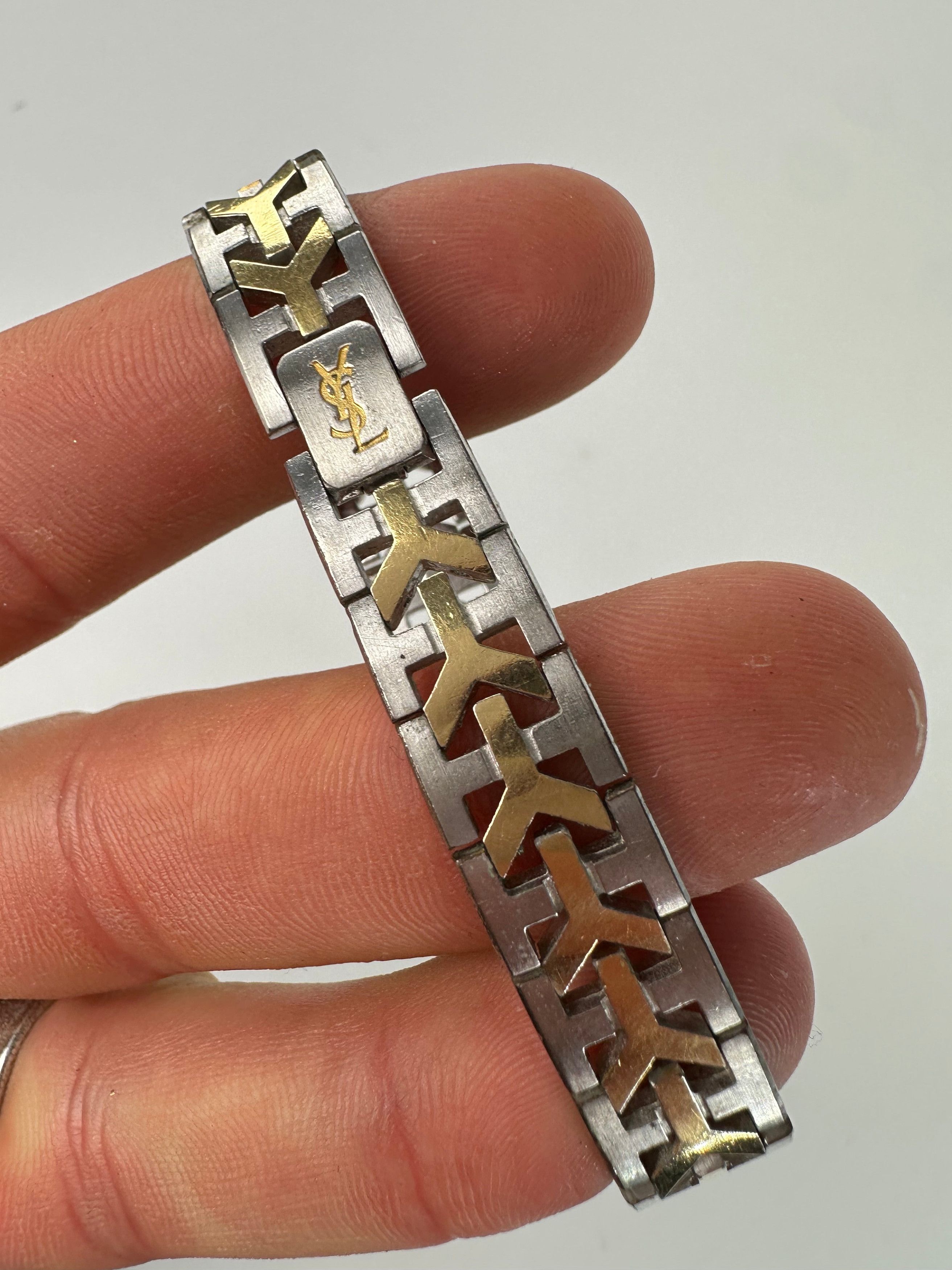 Yves Saint Laurent Vintage Y-Link Watch Two-Tone Silver Gold Size ONE SIZE - 9 Thumbnail