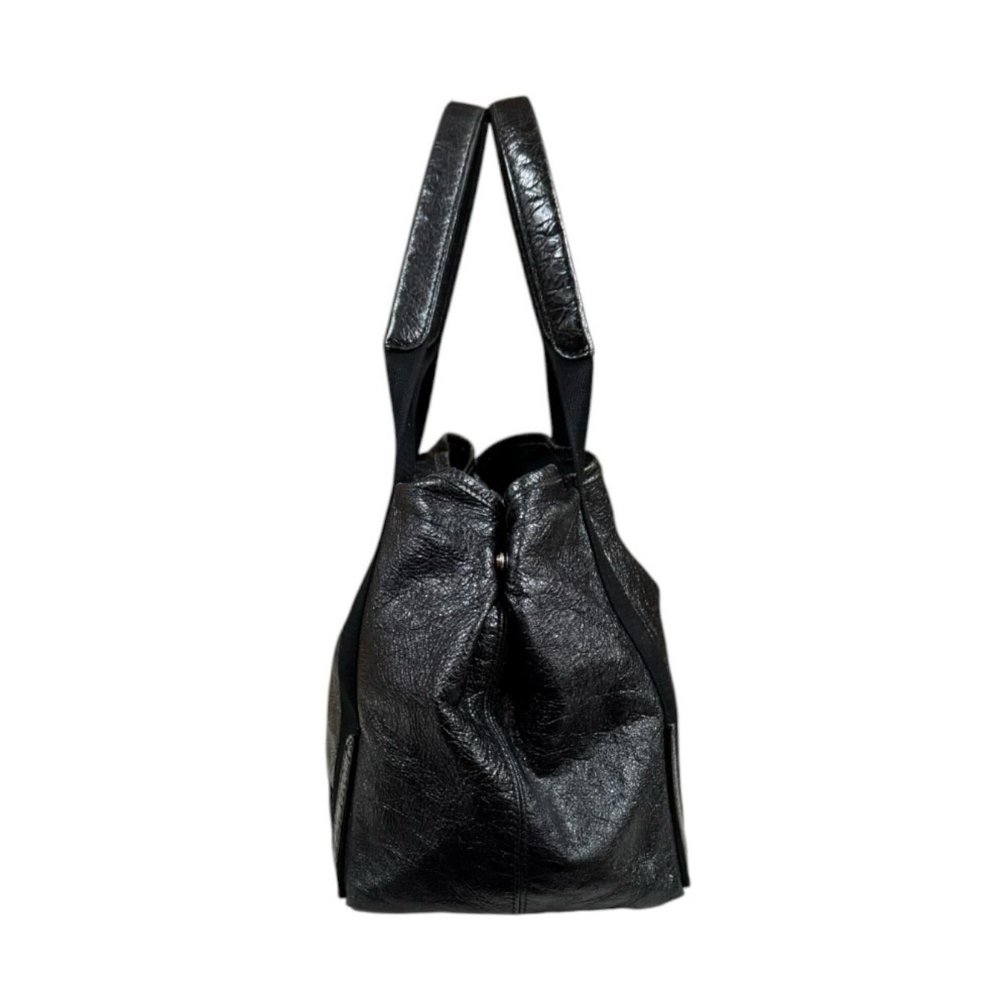 Balenciaga Balenciaga Navy Cabas S Tote Bag, Leather 542017 Black, Women's BALENCIAGA Size ONE SIZE - 4 Thumbnail