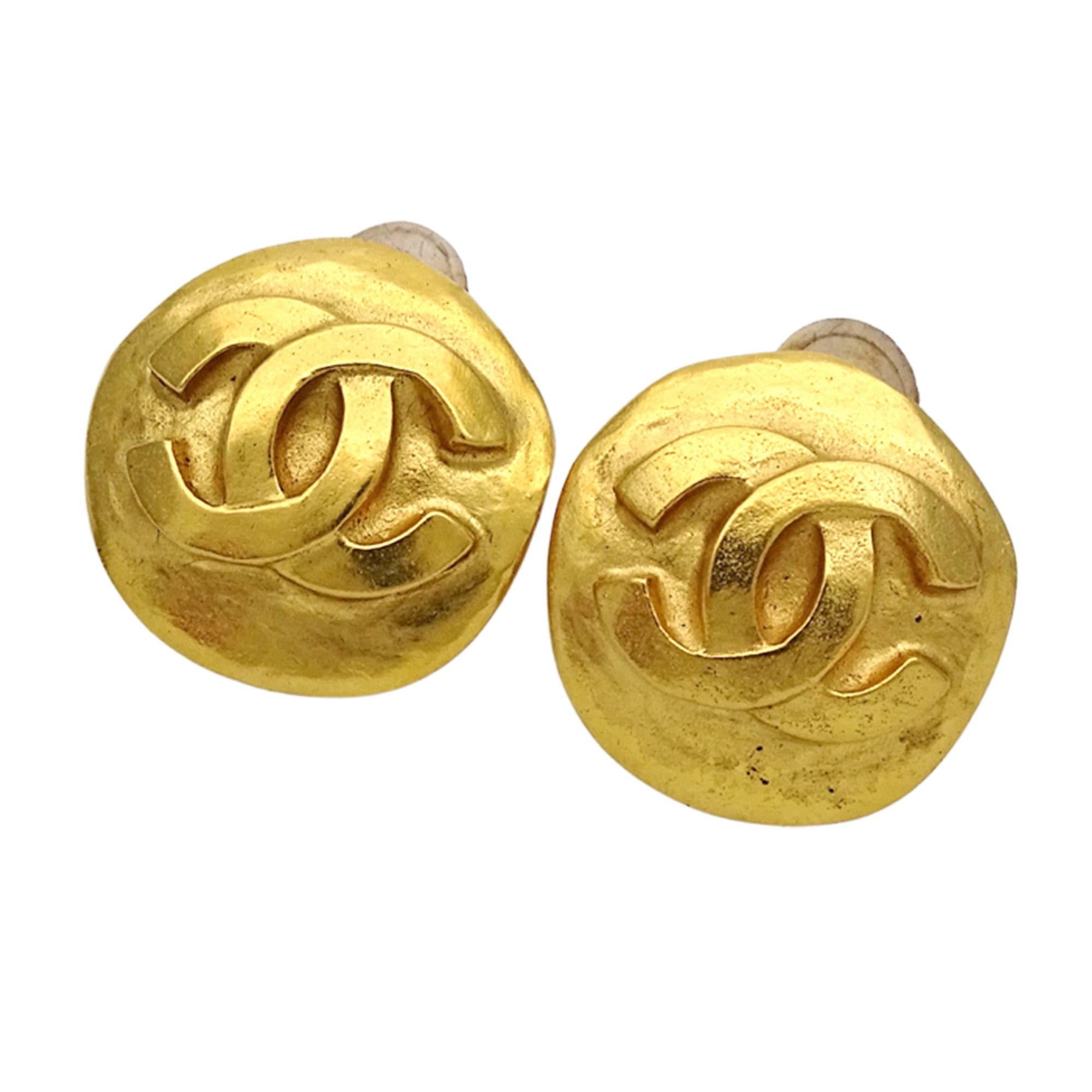 Chanel Chanel earrings, Coco Mark design, women's, brand name, GP gold, round. Size ONE SIZE - 3 Thumbnail