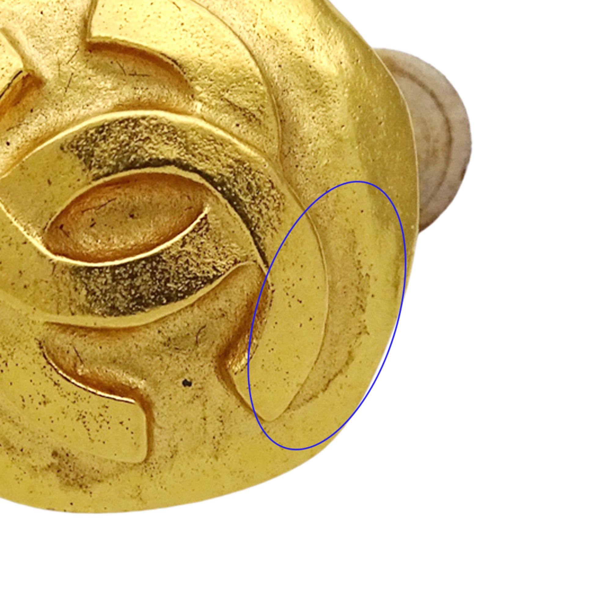 Chanel Chanel earrings, Coco Mark design, women's, brand name, GP gold, round. Size ONE SIZE - 10 Thumbnail