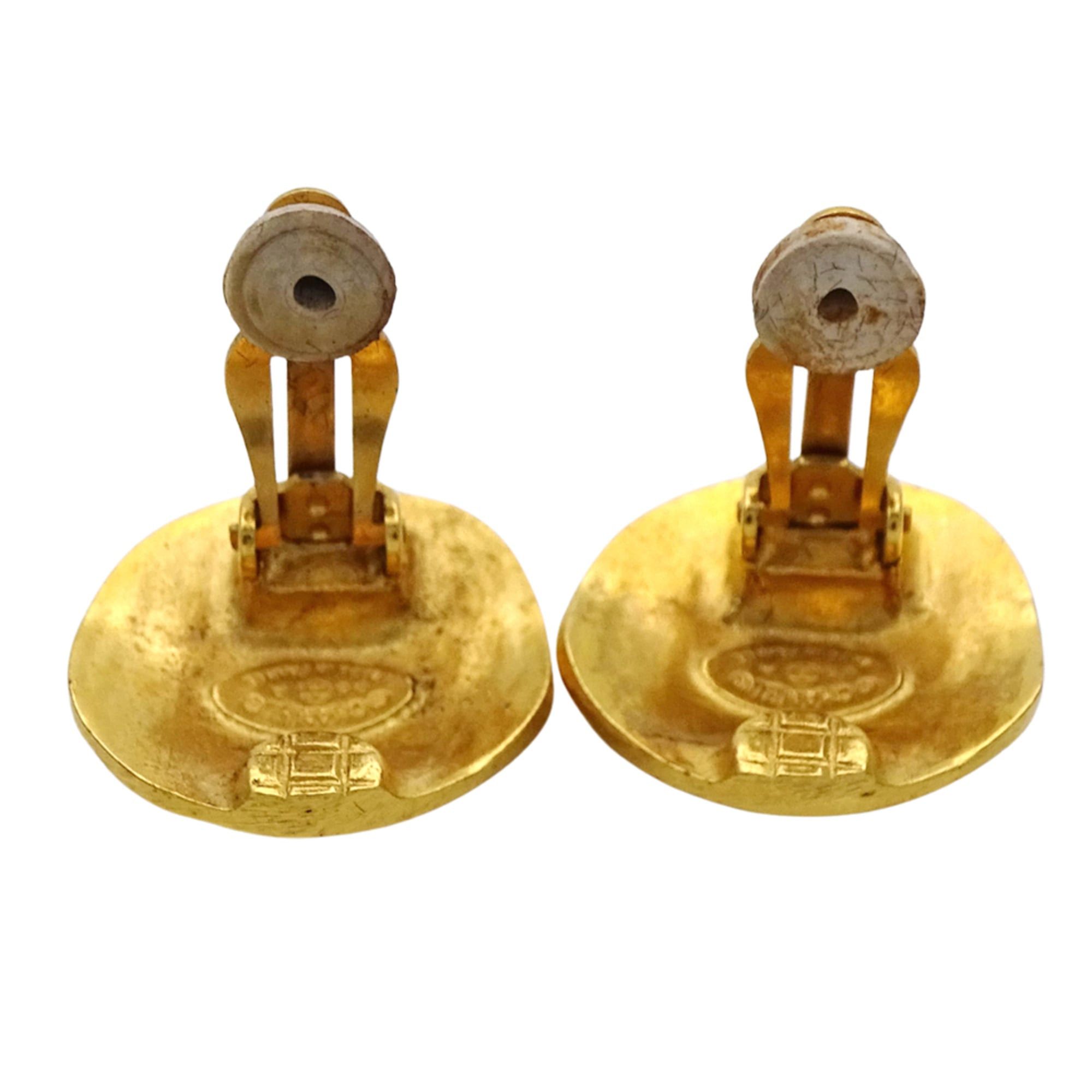 Chanel Chanel earrings, Coco Mark design, women's, brand name, GP gold, round. Size ONE SIZE - 5 Thumbnail