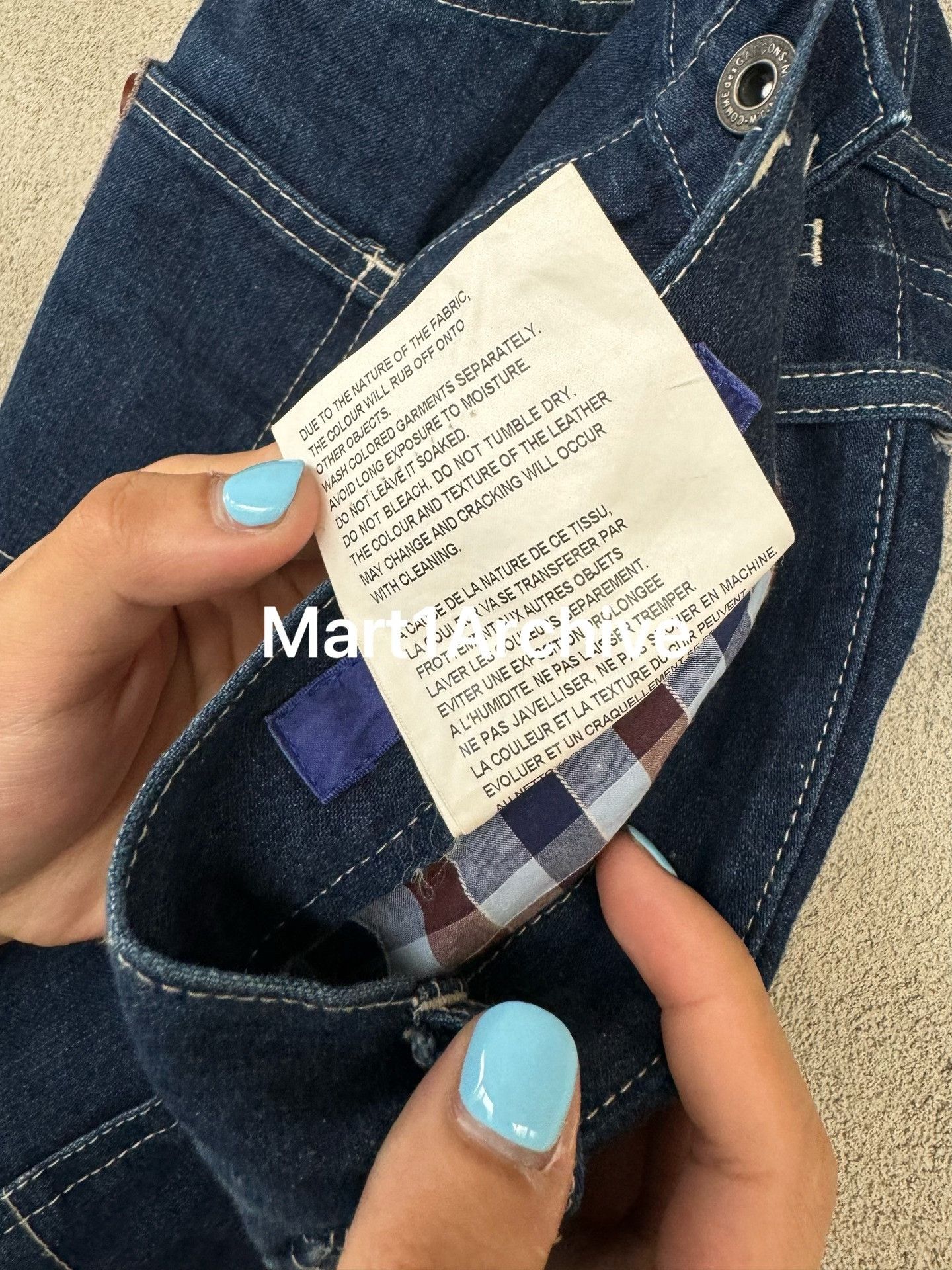 Junya Watanabe Junya Watanabe CDG Contrast Stitch Denim Jeans Size 33 Size US 33 - 7 Thumbnail