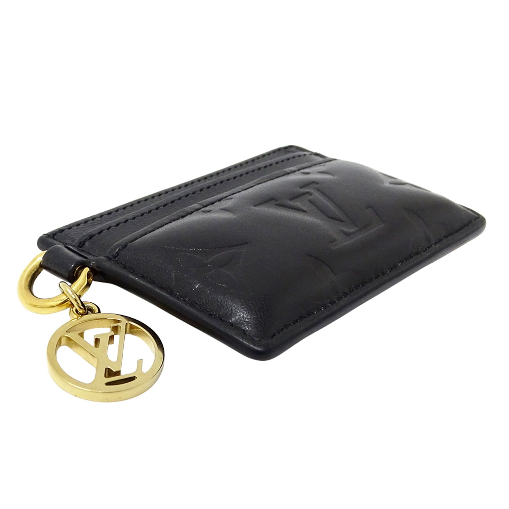 Louis Vuitton Louis Vuitton Business Card Holder/Card Case Monogram Women's Brand Portecarte Coussin Lambskin Leather Noir M82748 Black Size ONE SIZE - 3 Thumbnail