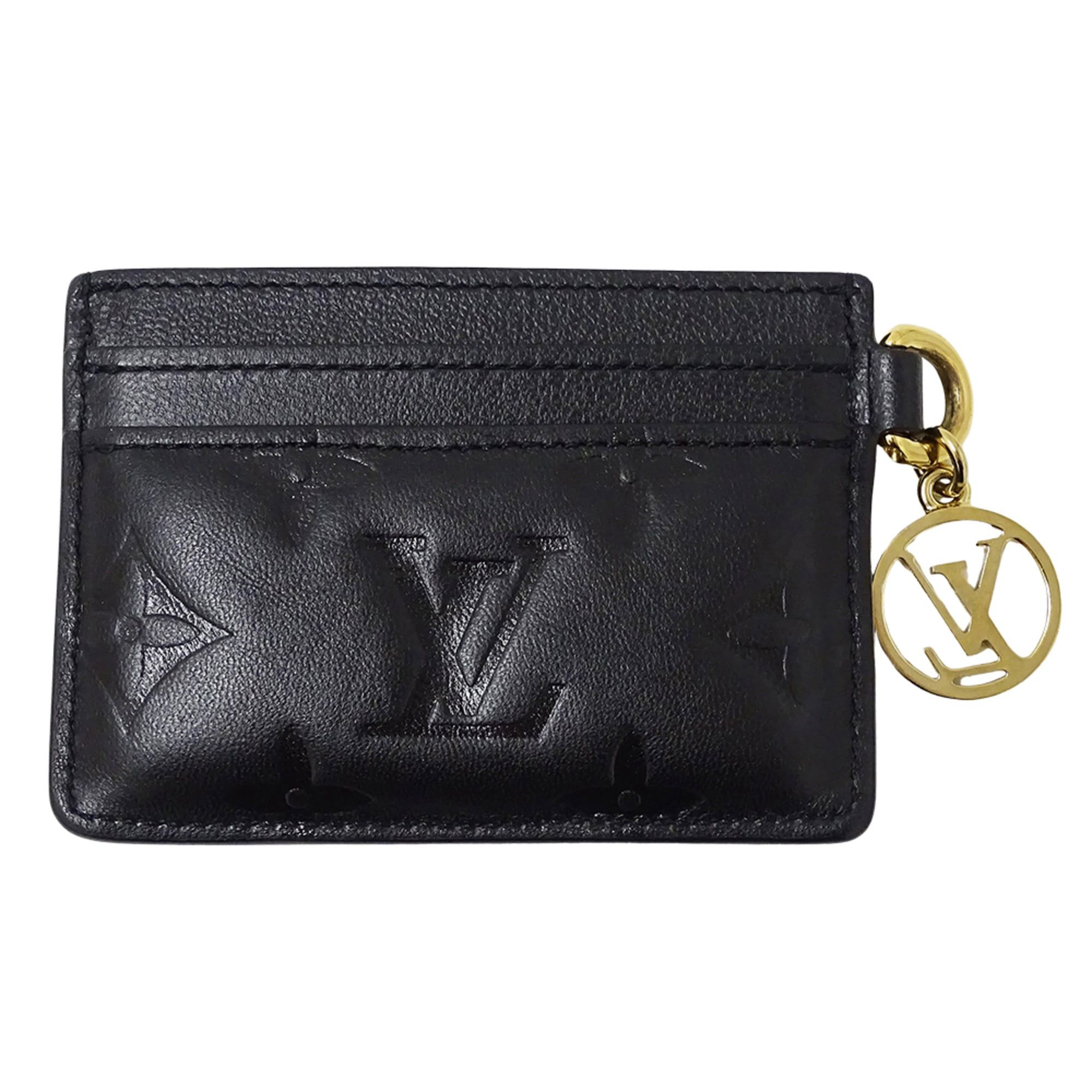 Louis Vuitton Louis Vuitton Business Card Holder/Card Case Monogram Women's Brand Portecarte Coussin Lambskin Leather Noir M82748 Black Size ONE SIZE - 2 Thumbnail