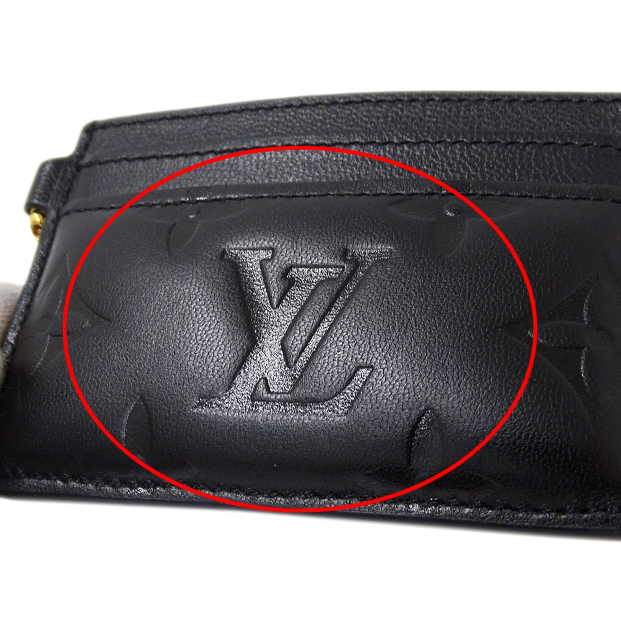 Louis Vuitton Louis Vuitton Business Card Holder/Card Case Monogram Women's Brand Portecarte Coussin Lambskin Leather Noir M82748 Black Size ONE SIZE - 7 Thumbnail