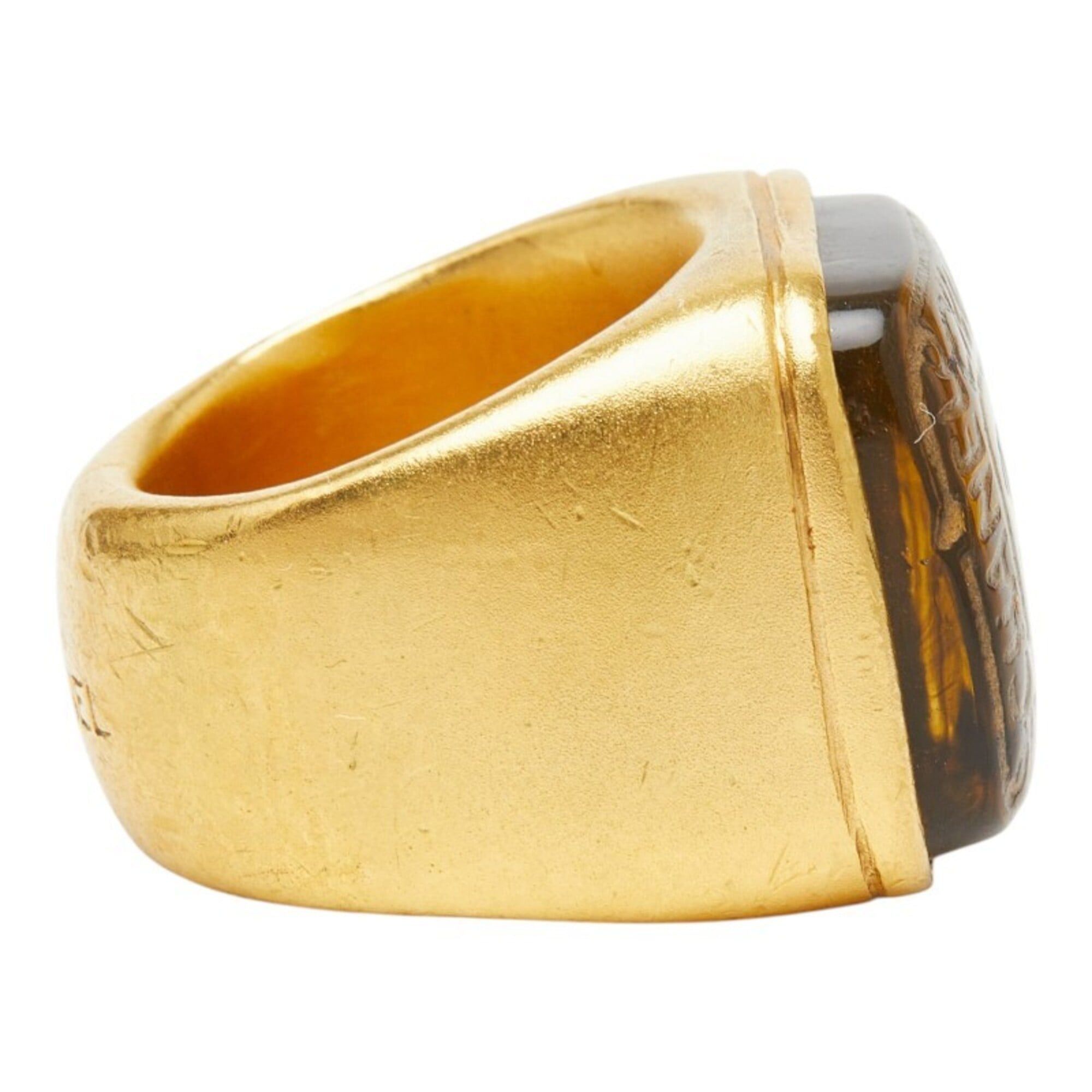 Chanel Chanel Coco Mark Gripoix Vintage Ring, Size 1, Gold Plated, Women's CHANEL Size ONE SIZE - 4 Thumbnail