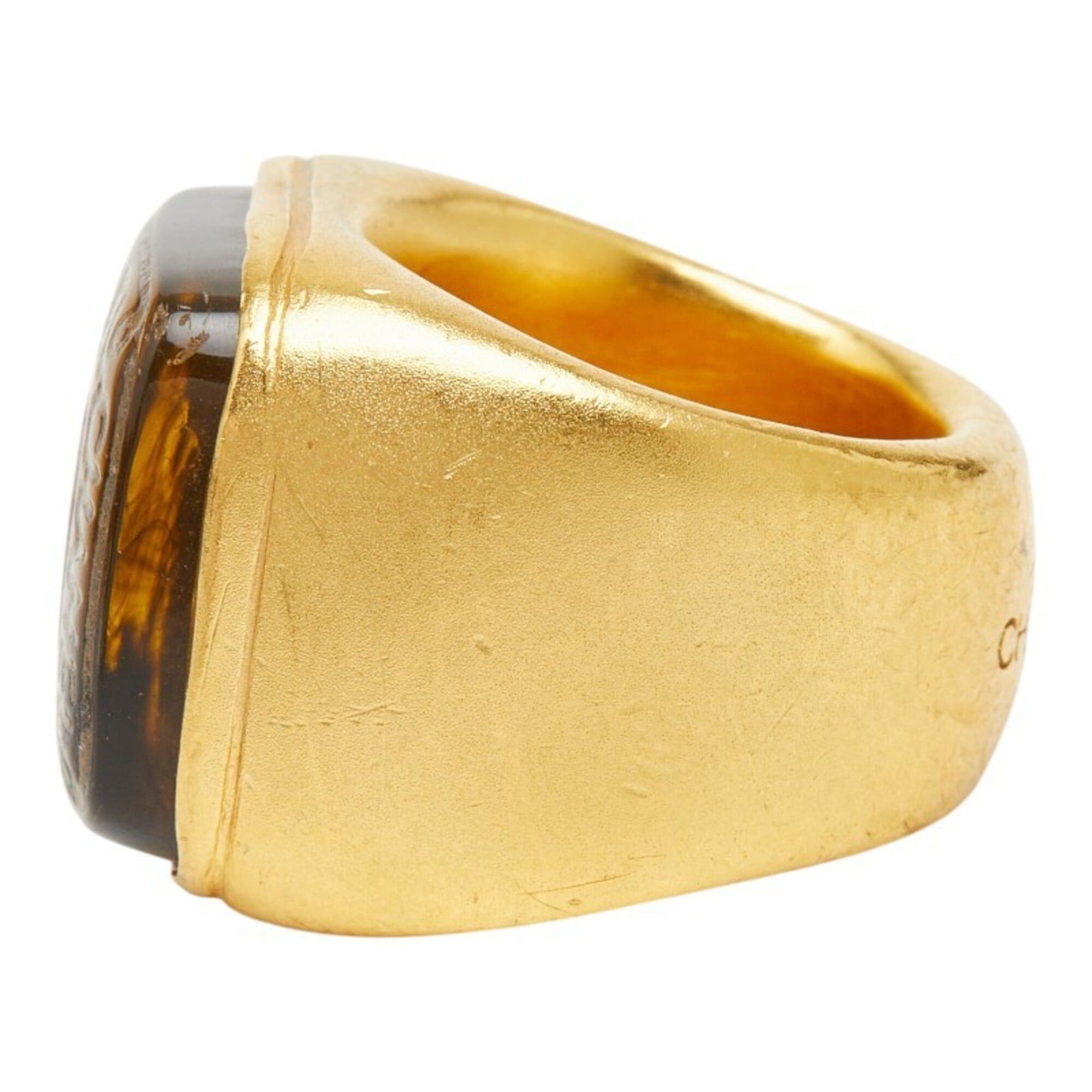 Chanel Chanel Coco Mark Gripoix Vintage Ring, Size 1, Gold Plated, Women's CHANEL Size ONE SIZE - 3 Thumbnail