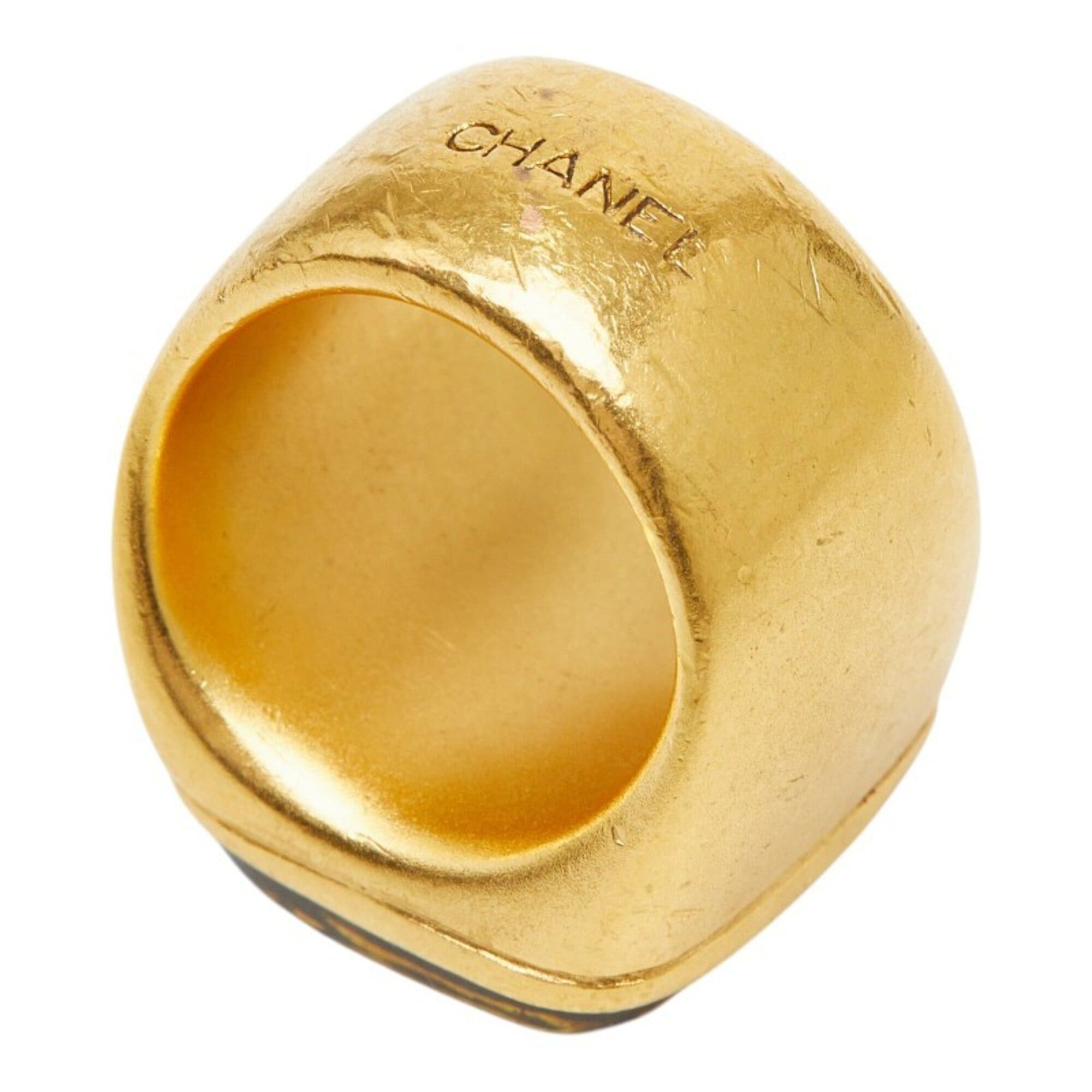 Chanel Chanel Coco Mark Gripoix Vintage Ring, Size 1, Gold Plated, Women's CHANEL Size ONE SIZE - 5 Thumbnail