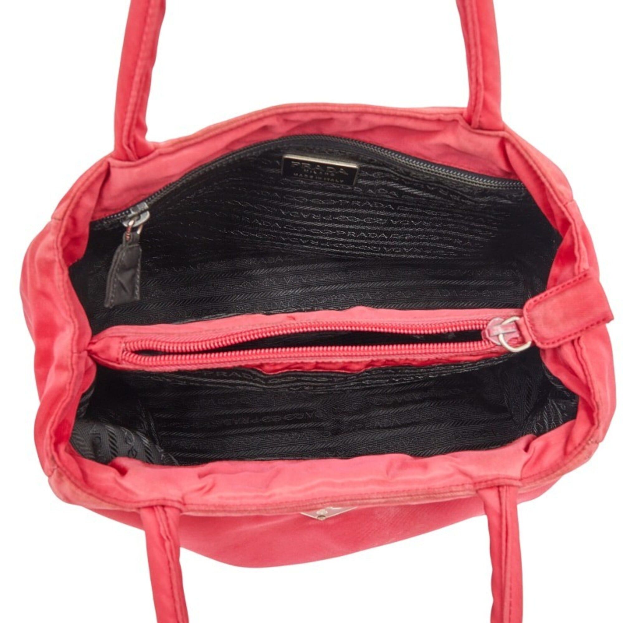 Prada Prada Triangle Logo Plate Handbag, Pink Nylon, Women's PRADA Size ONE SIZE - 11 Thumbnail