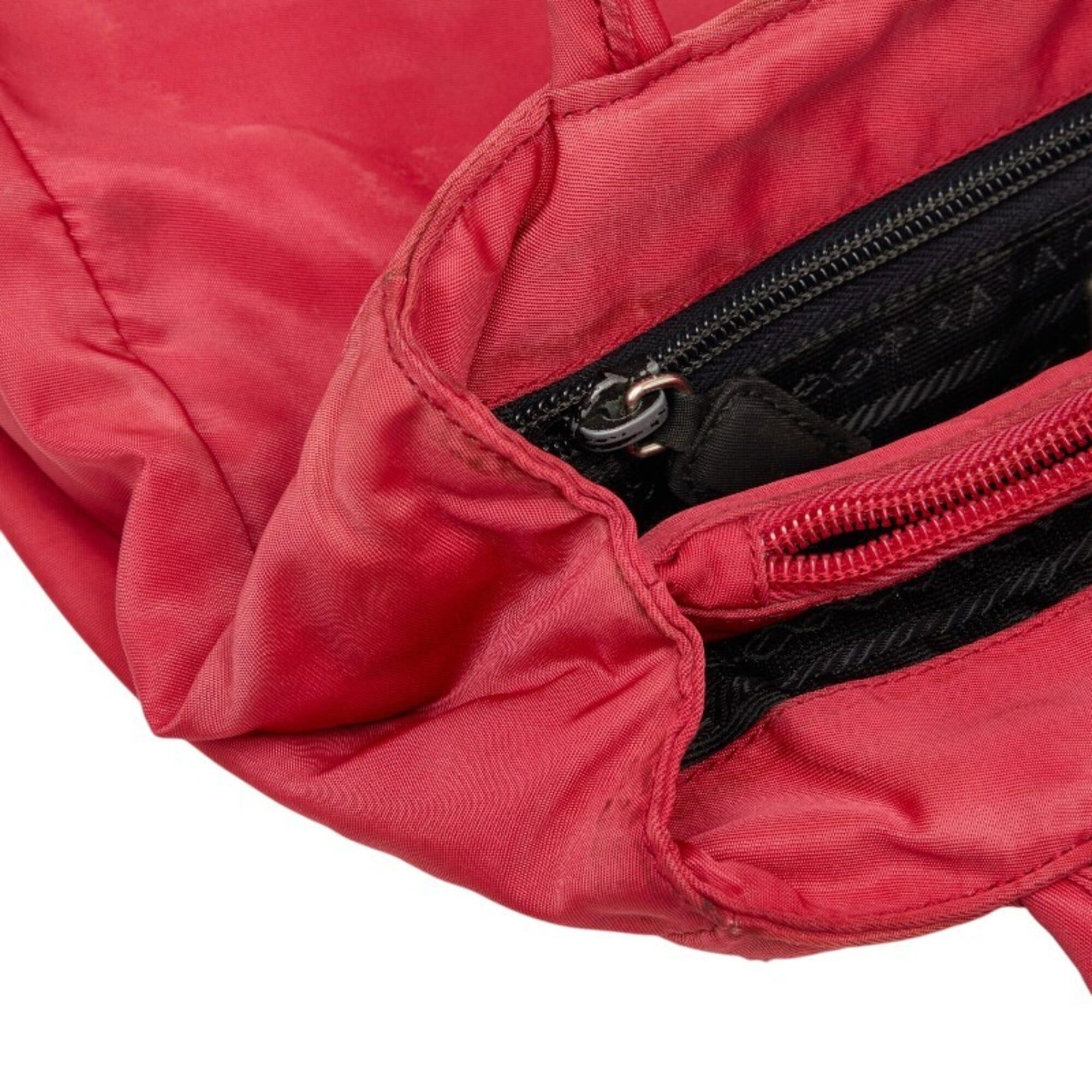 Prada Prada Triangle Logo Plate Handbag, Pink Nylon, Women's PRADA Size ONE SIZE - 9 Thumbnail