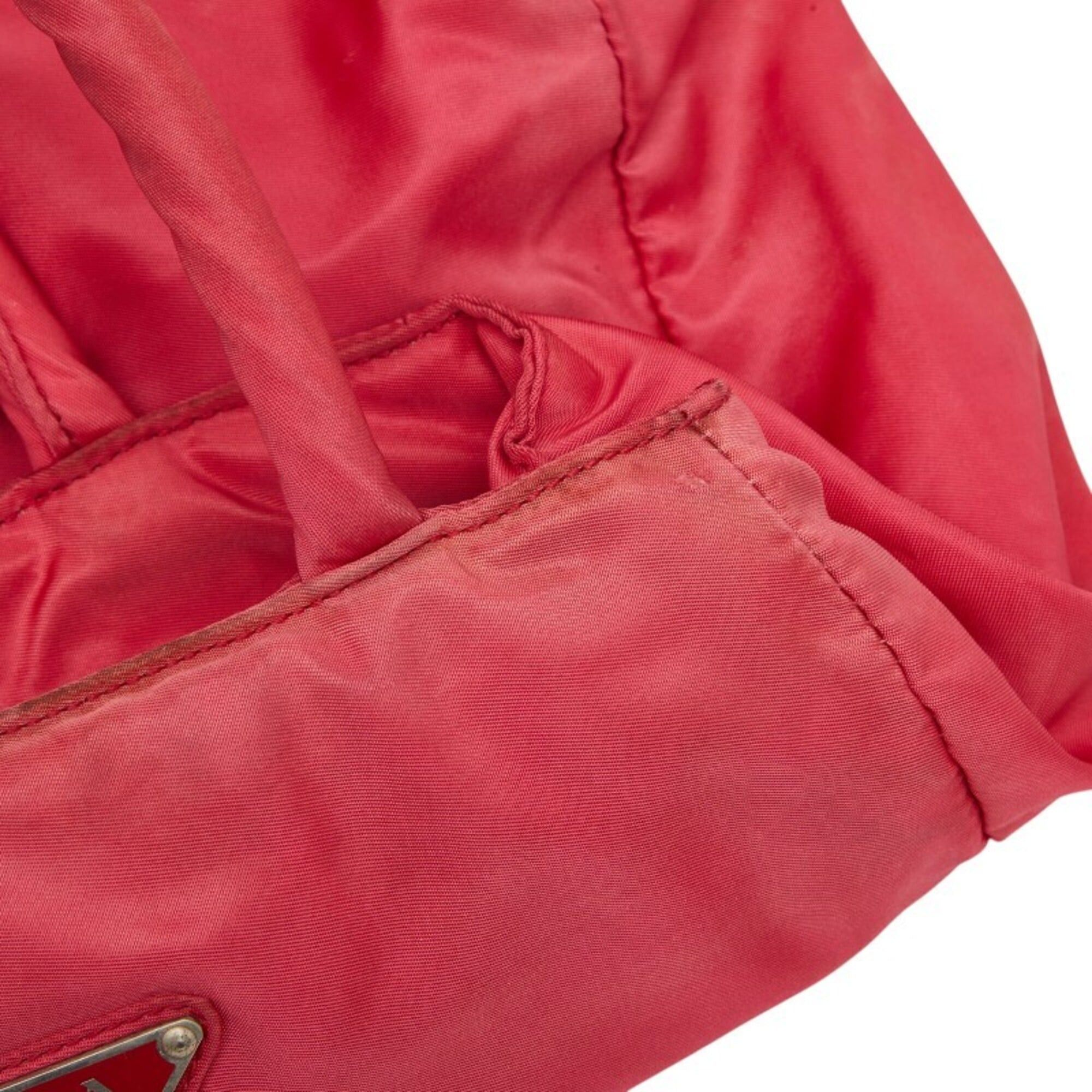 Prada Prada Triangle Logo Plate Handbag, Pink Nylon, Women's PRADA Size ONE SIZE - 8 Thumbnail