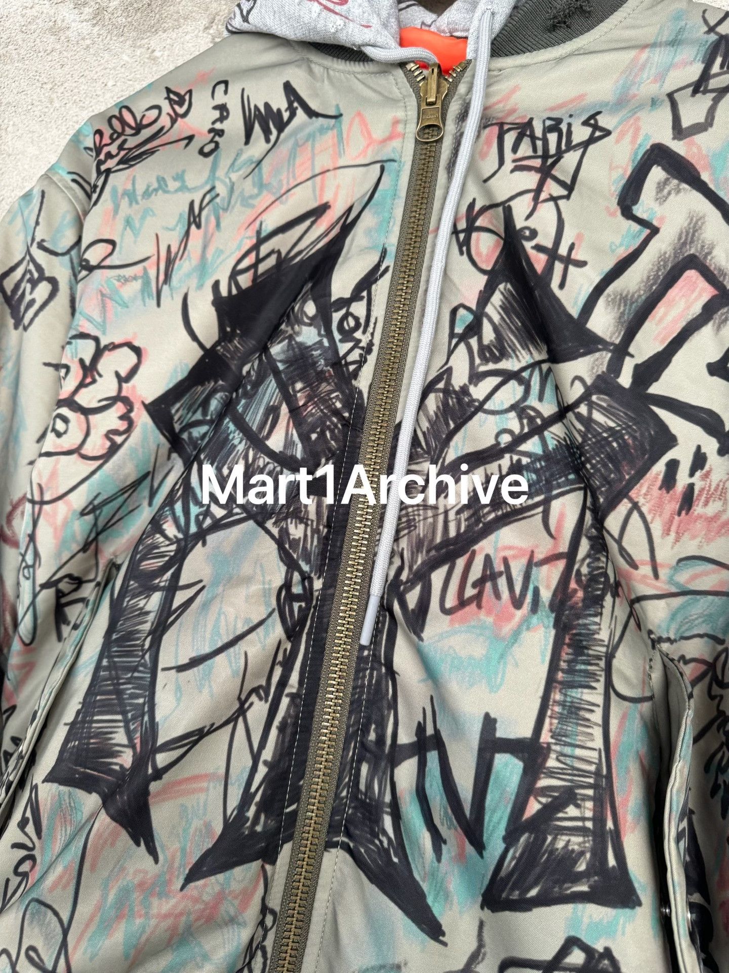 Mowalola MOWALOLA Graffiti Hooded Bomber Jacket Size S Size US S / EU 44-46 / 1 - 6 Thumbnail