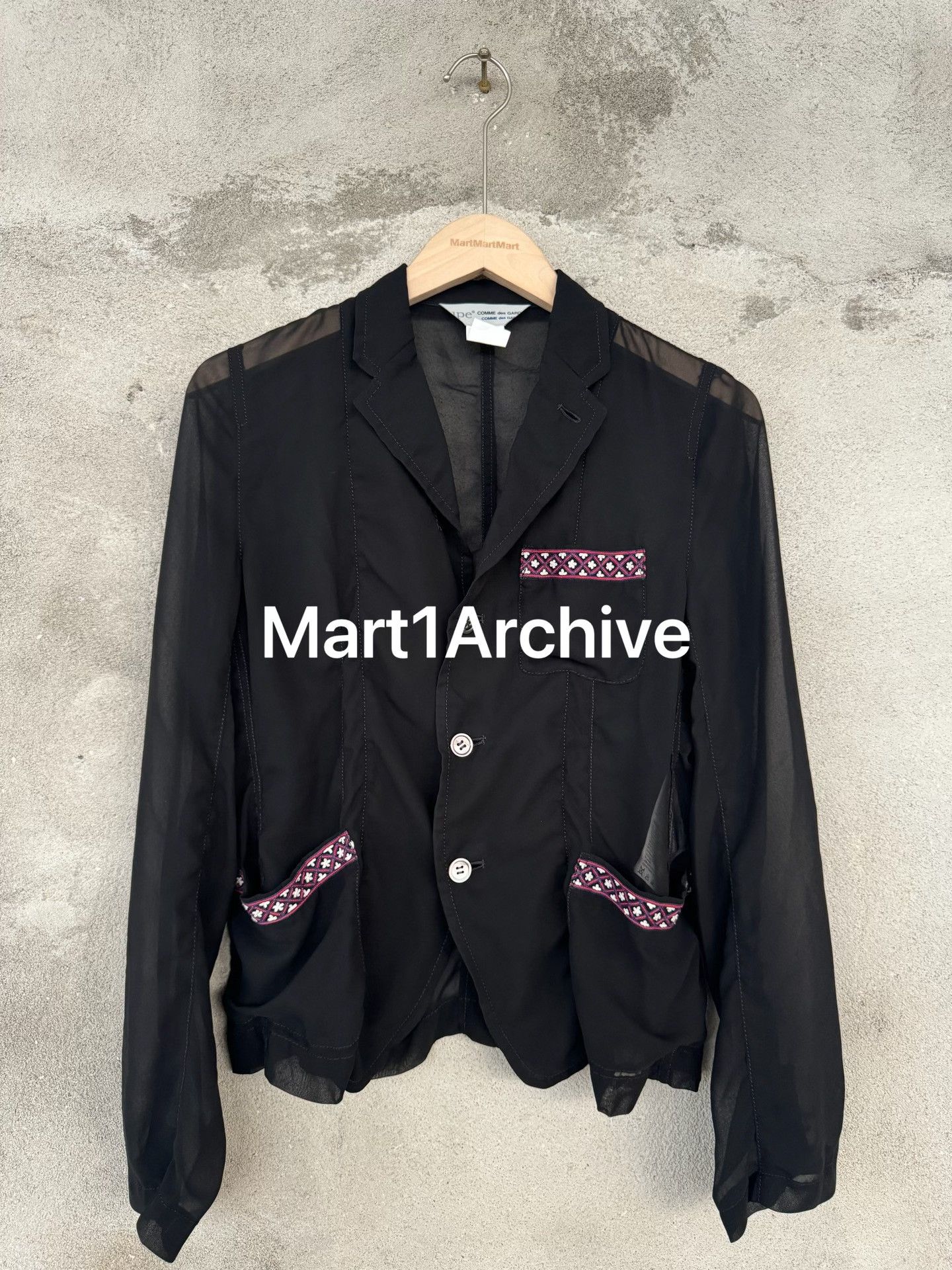 Comme des Garcons Comme des Garçons Embroidered Trim Jacket Size S Size S / US 4 / IT 40 - 2 Thumbnail