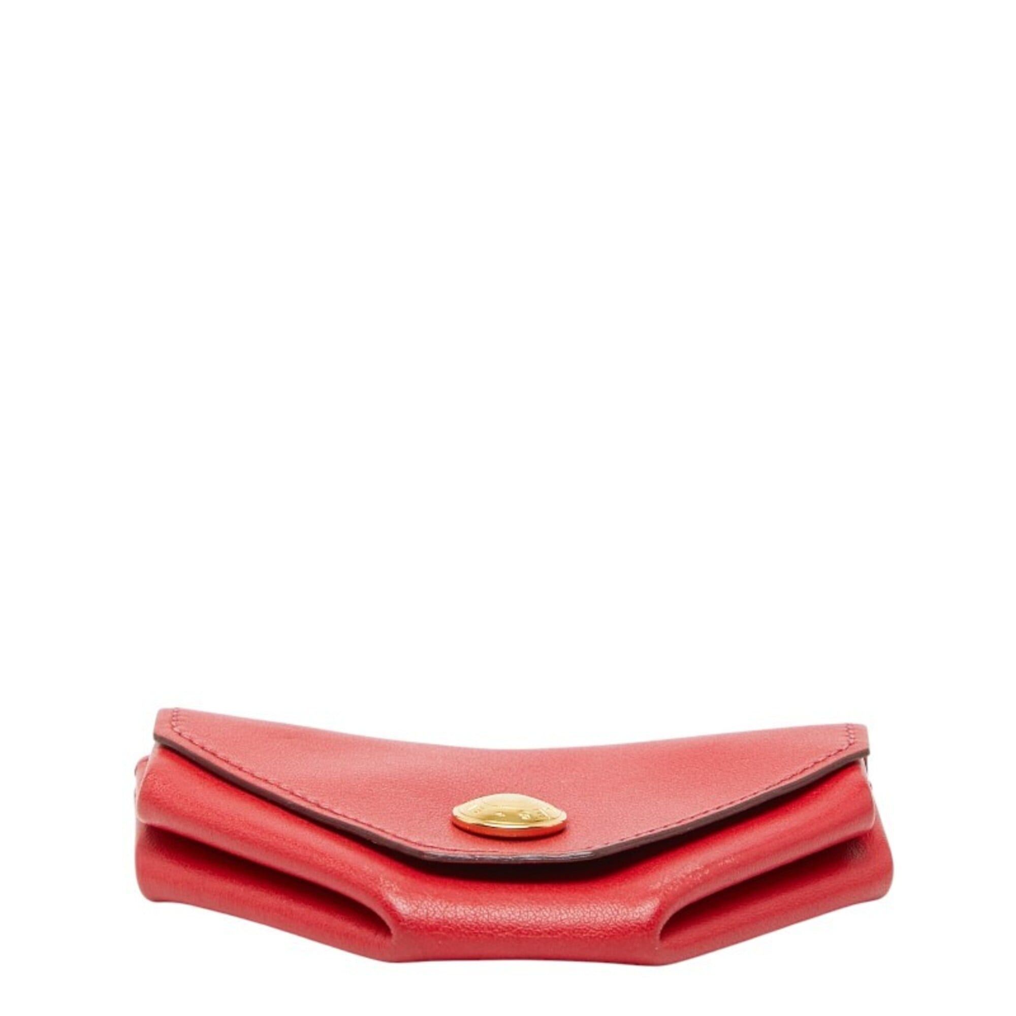 Hermes Hermes Le Vingt-Quatre Wallet/Coin Purse, 〇Y Stamp, Rouge Casaque Red, Veau Gulliver Leather, Women's Size ONE SIZE - 3 Thumbnail