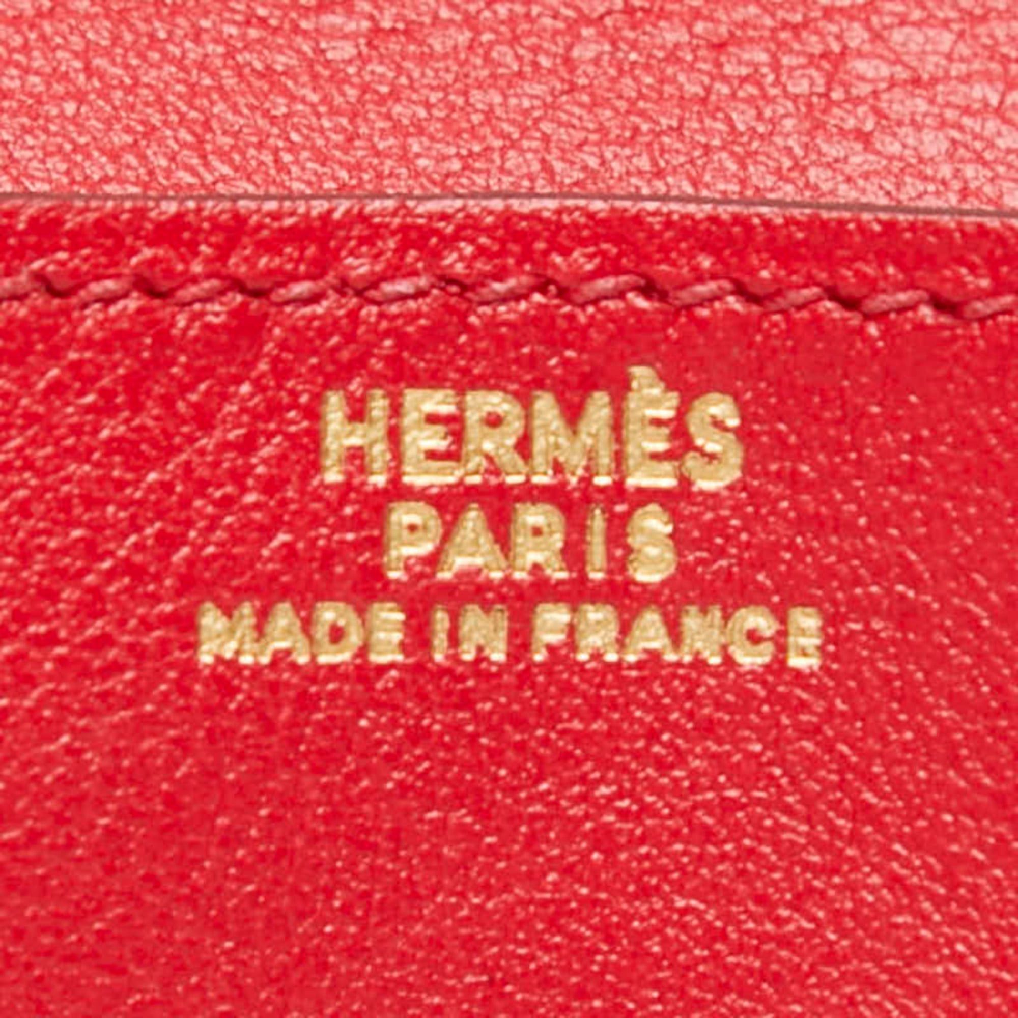 Hermes Hermes Le Vingt-Quatre Wallet/Coin Purse, 〇Y Stamp, Rouge Casaque Red, Veau Gulliver Leather, Women's Size ONE SIZE - 10 Thumbnail