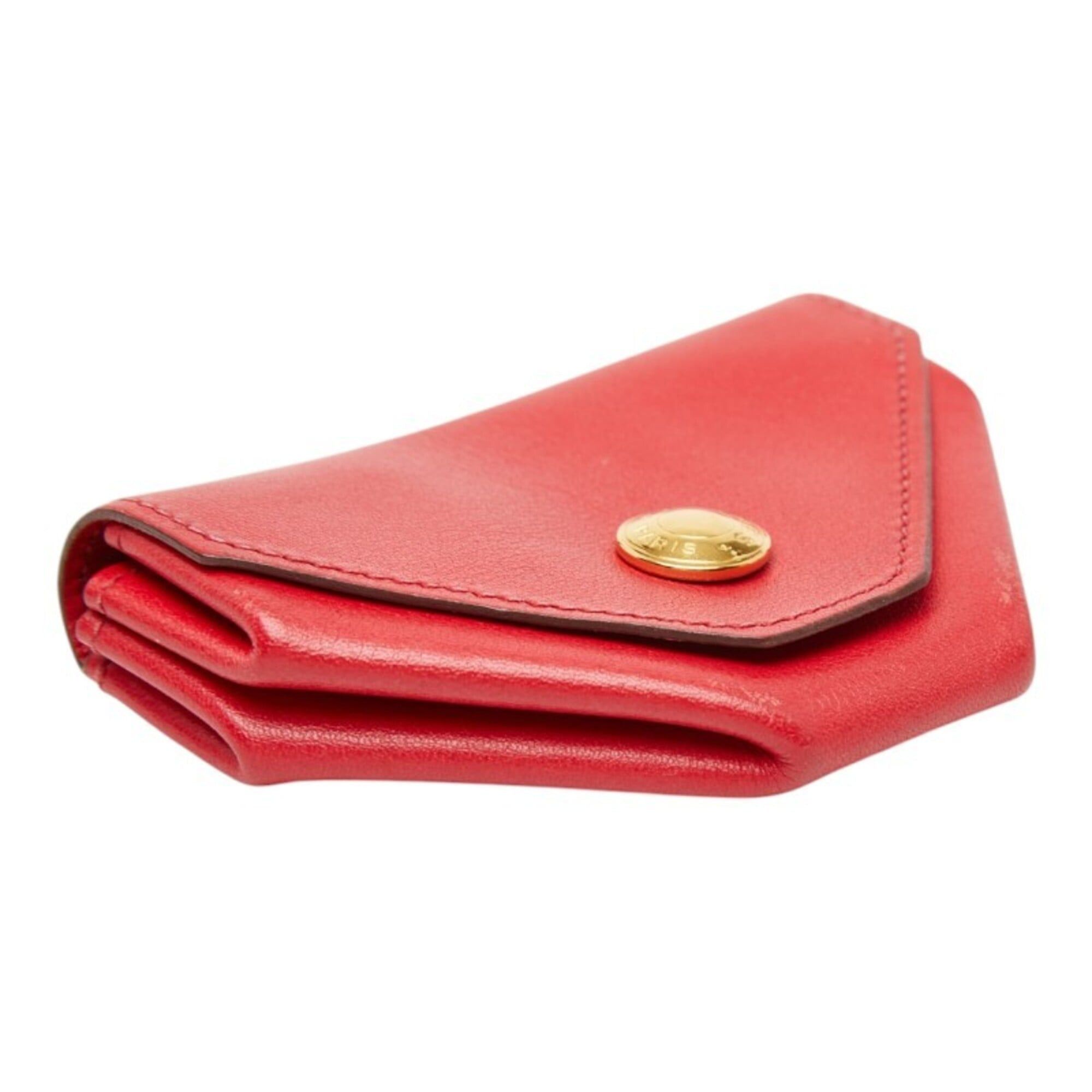 Hermes Hermes Le Vingt-Quatre Wallet/Coin Purse, 〇Y Stamp, Rouge Casaque Red, Veau Gulliver Leather, Women's Size ONE SIZE - 5 Thumbnail