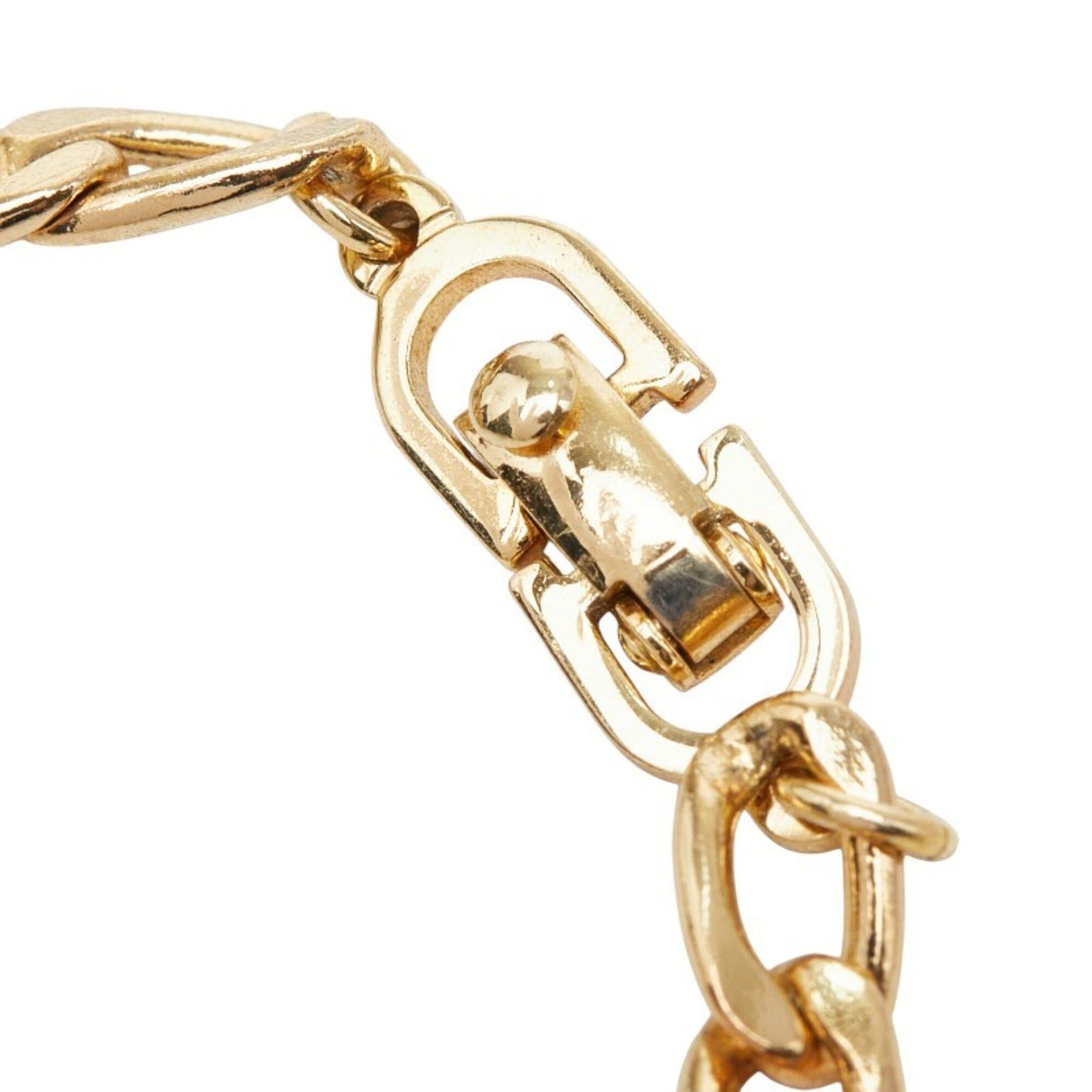 Dior Christian Dior Dior CD Logo Bracelet, Gold Plated, Rhinestones, Women's Size ONE SIZE - 4 Thumbnail