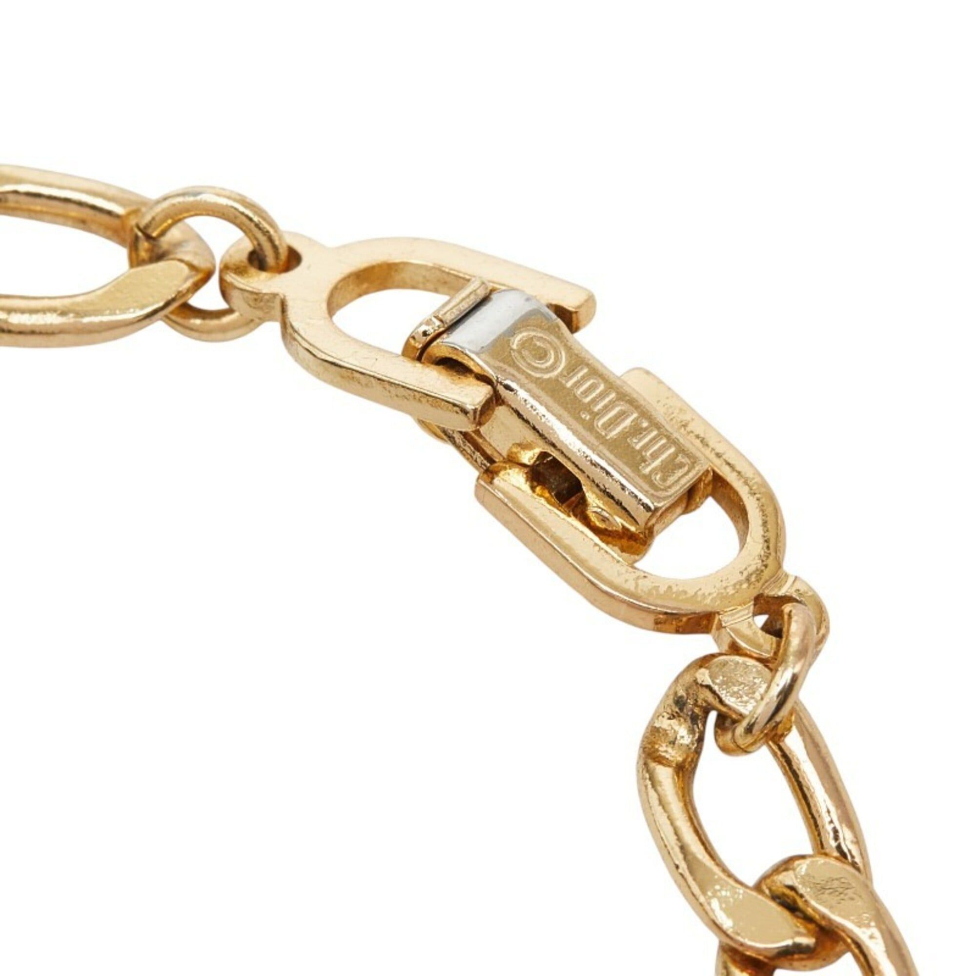 Dior Christian Dior Dior CD Logo Bracelet, Gold Plated, Rhinestones, Women's Size ONE SIZE - 6 Thumbnail