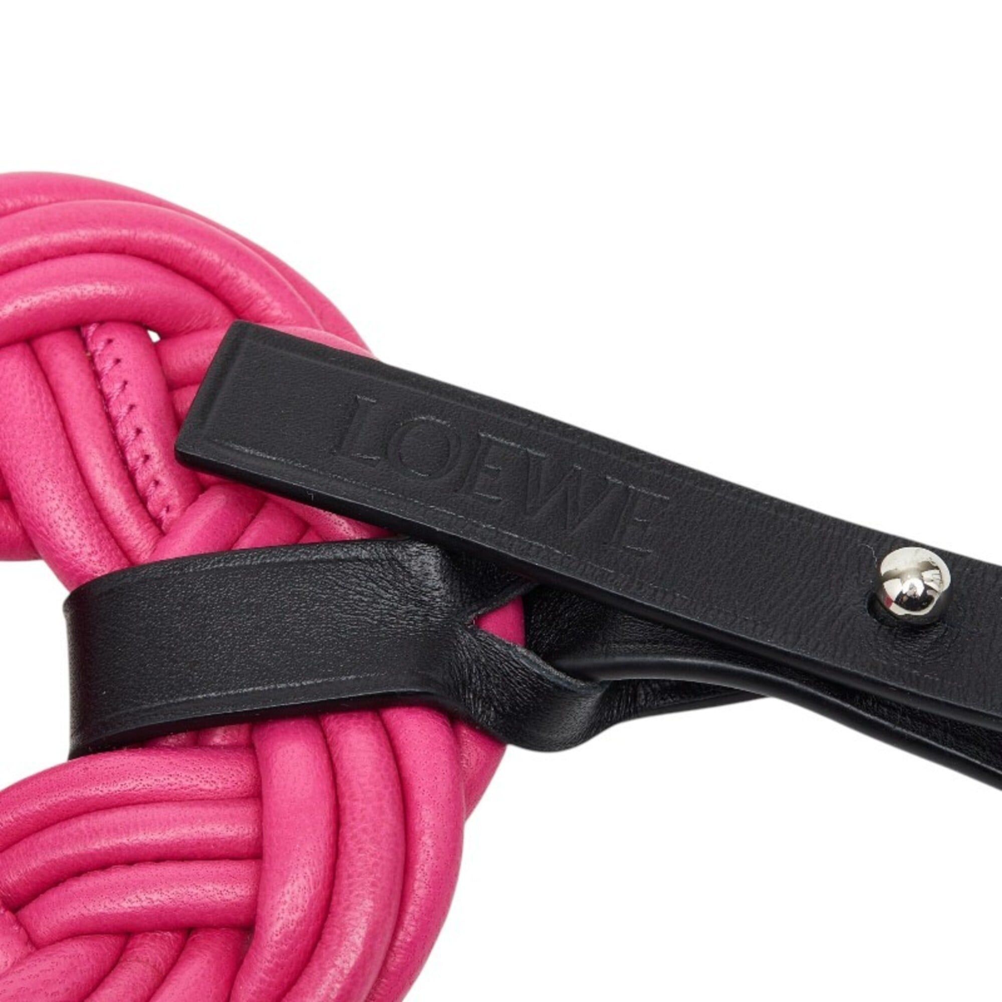 Loewe Loewe accessory bag charm, pink and black leather, for women. Size ONE SIZE - 3 Thumbnail