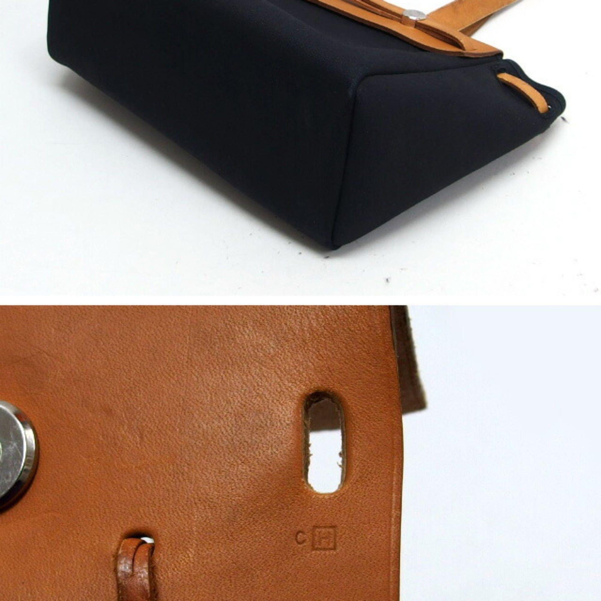 Hermes Hermes Herbag Cabas PM Tote Bag, Black/Beige Size ONE SIZE - 4 Thumbnail