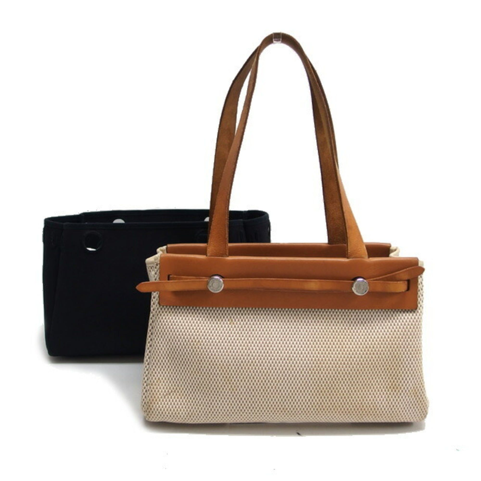Hermes Hermes Herbag Cabas PM Tote Bag, Black/Beige Size ONE SIZE - 2 Thumbnail