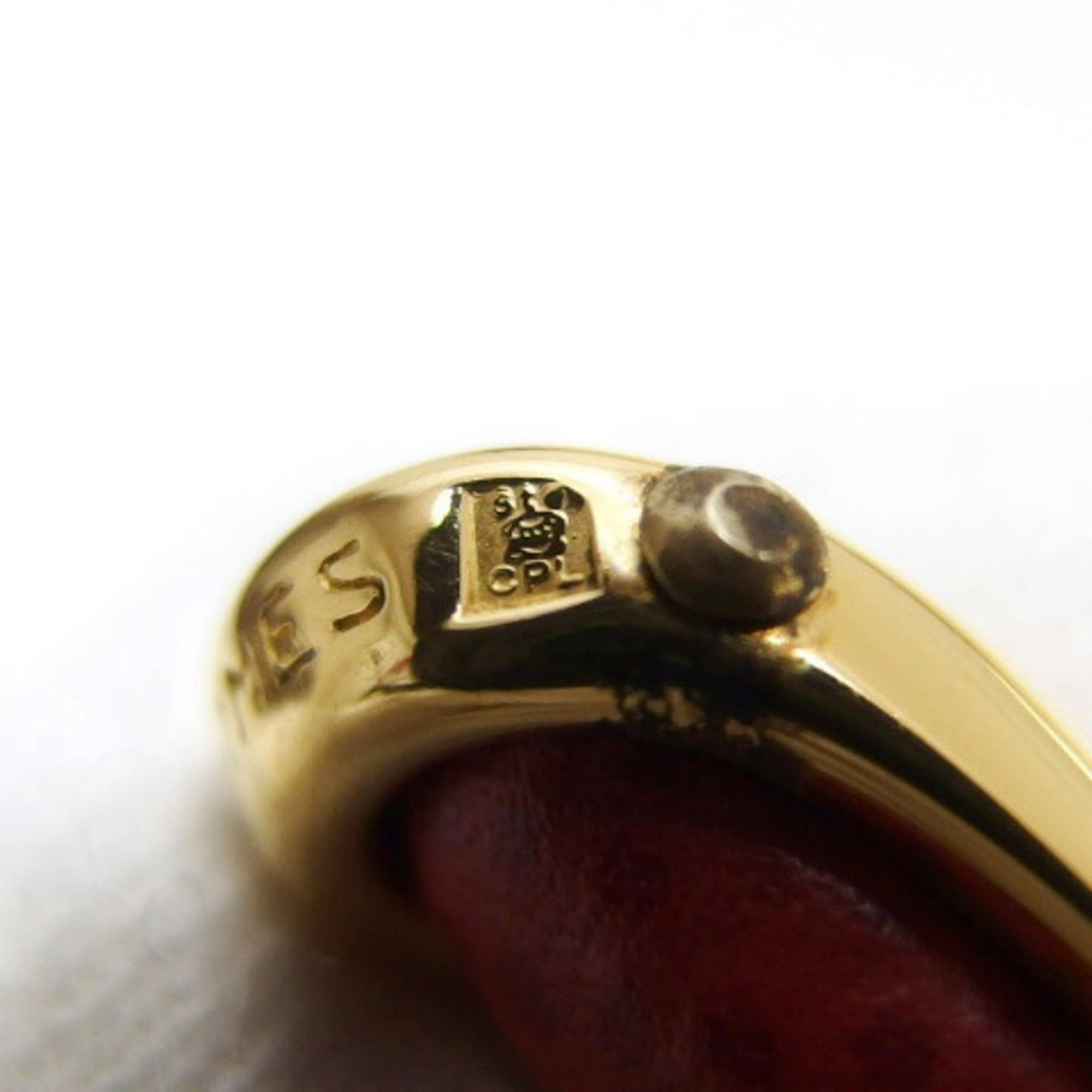 Hermes Hermes Oval Leather Combination Bangle, Gold x Red Size ONE SIZE - 11 Thumbnail