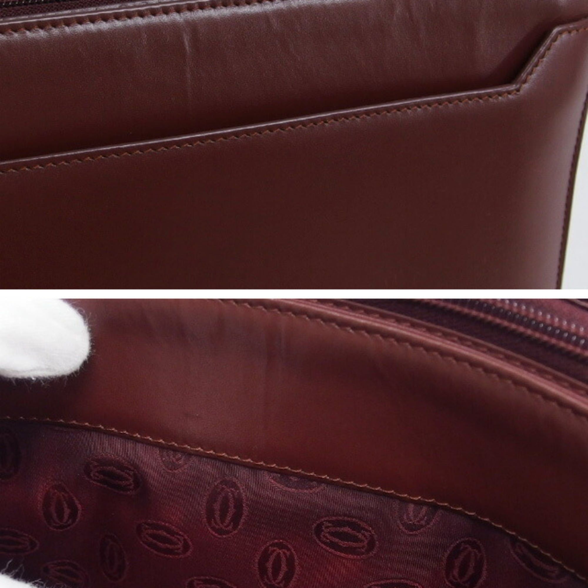 Cartier Cartier Must Line Clutch Bag, Second Bordeaux (Deep Red) Size ONE SIZE - 9 Thumbnail