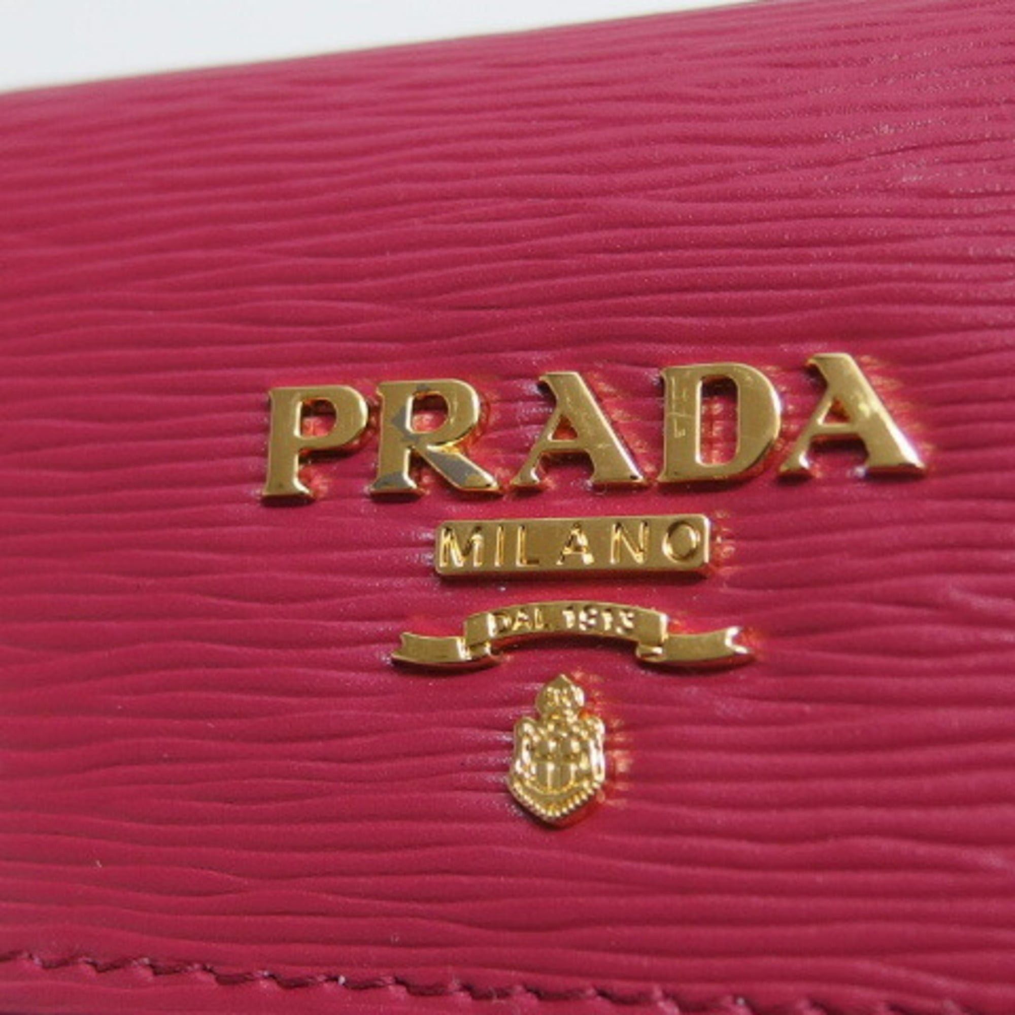 Prada Prada Vitello Move Metal Tri-fold 6-Key Case, Pink Size ONE SIZE - 8 Thumbnail